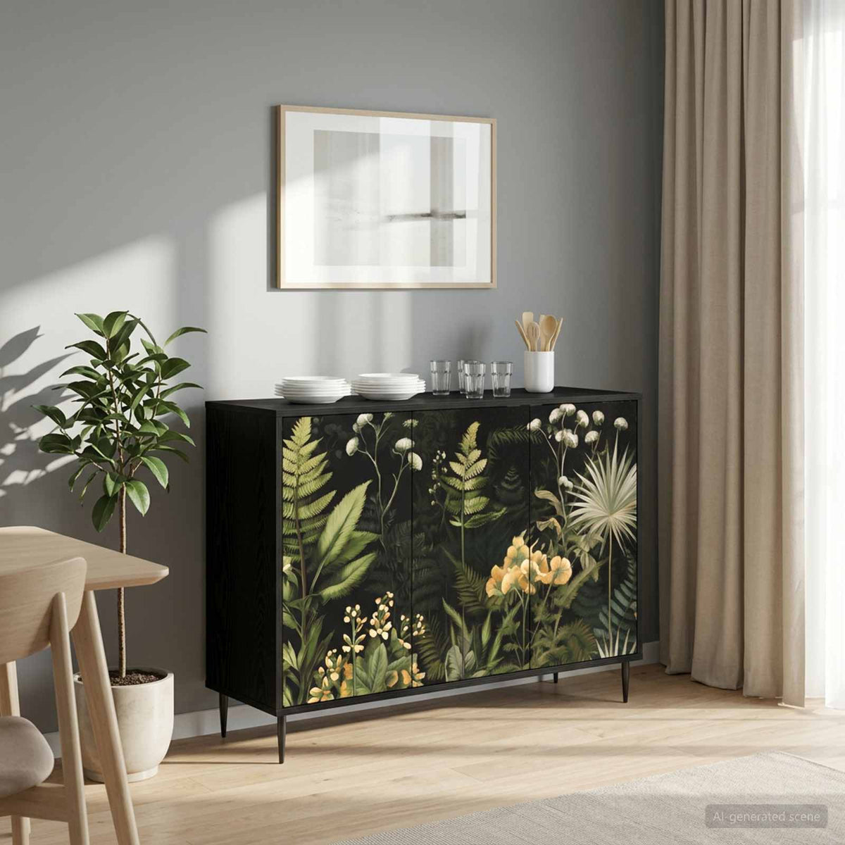 Kreveta RHENEN Crni hrast 102 x 33 x 76 cm Konstruirano drvo