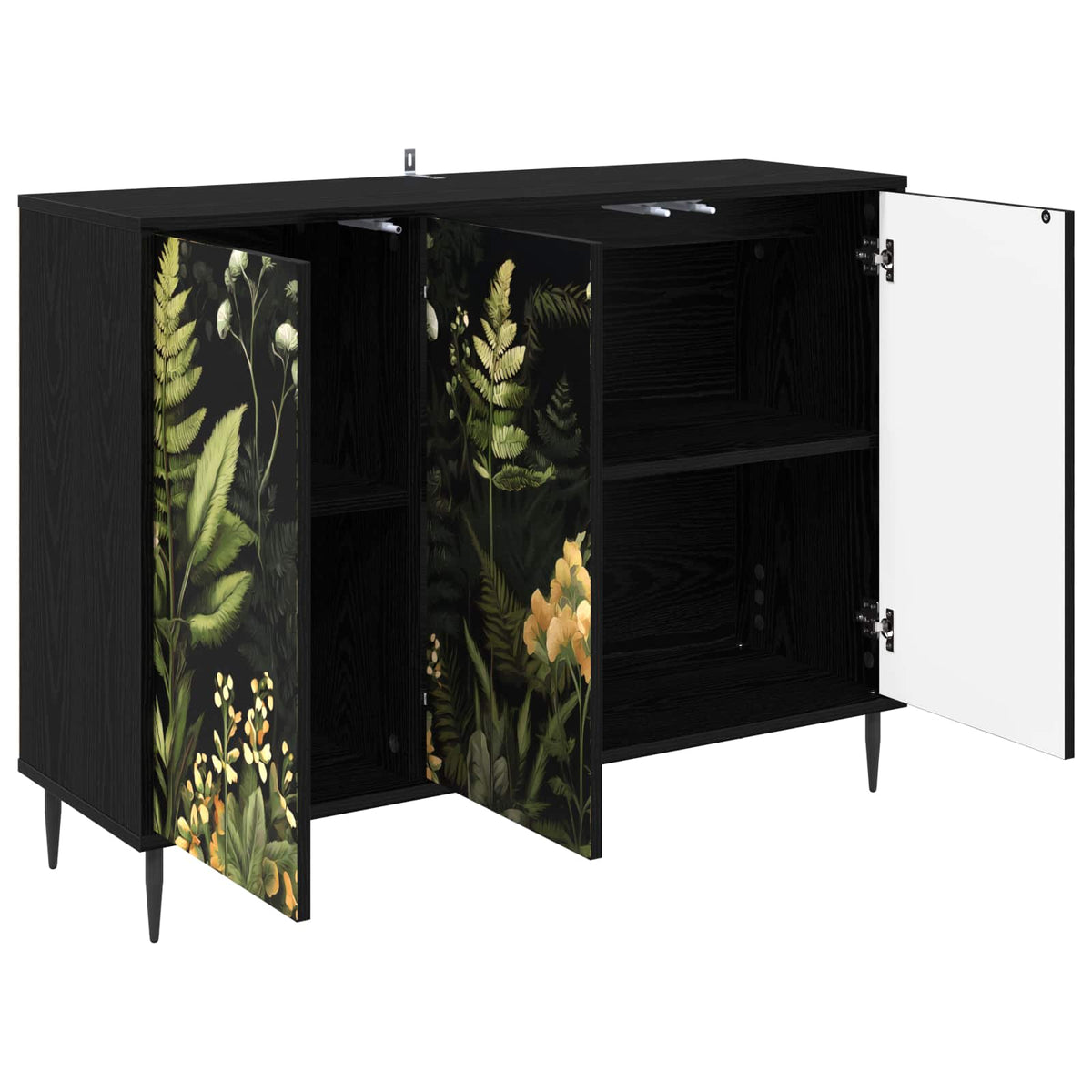 Kreveta RHENEN Crni hrast 102 x 33 x 76 cm Konstruirano drvo