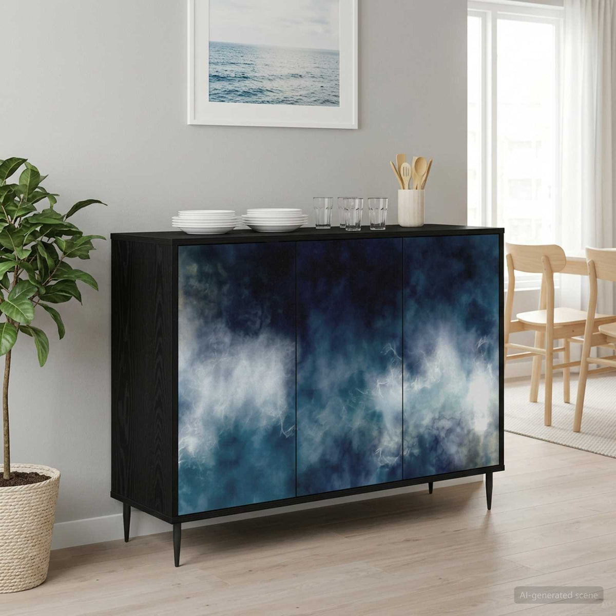 Kreveta RAALTE Crni hrast 102 x 33 x 76 cm Konstruirano drvo