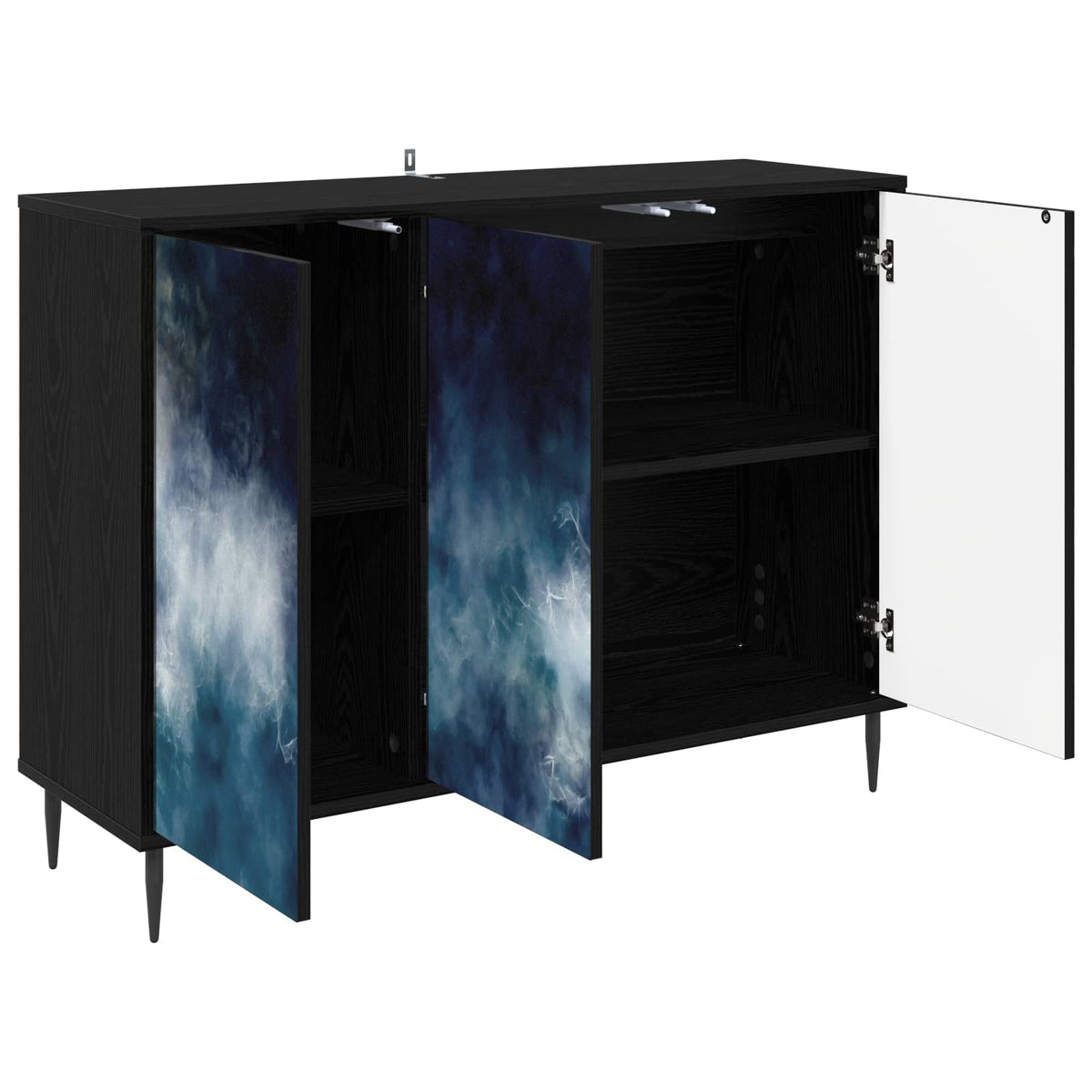 Kreveta RAALTE Crni hrast 102 x 33 x 76 cm Konstruirano drvo