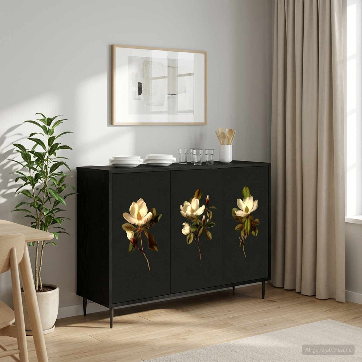 Kreveta BREMEN Crni hrast 102 x 33 x 76 cm Konstruirano drvo