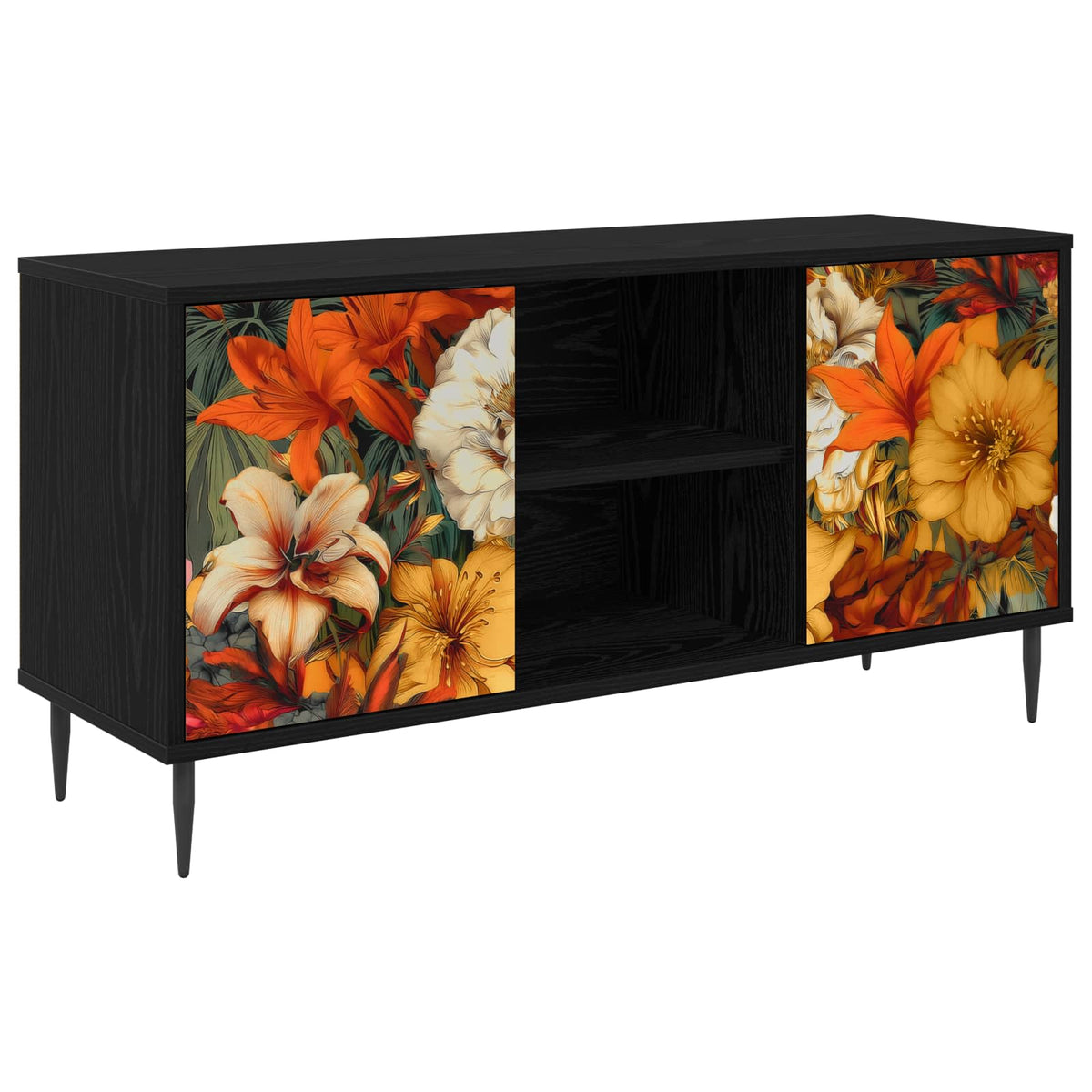 TV ormar GENNEP 102 x 33 x 51 cm Crni hrast Konstruirano drvo