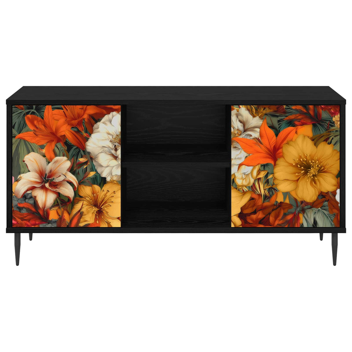 TV ormar GENNEP 102 x 33 x 51 cm Crni hrast Konstruirano drvo