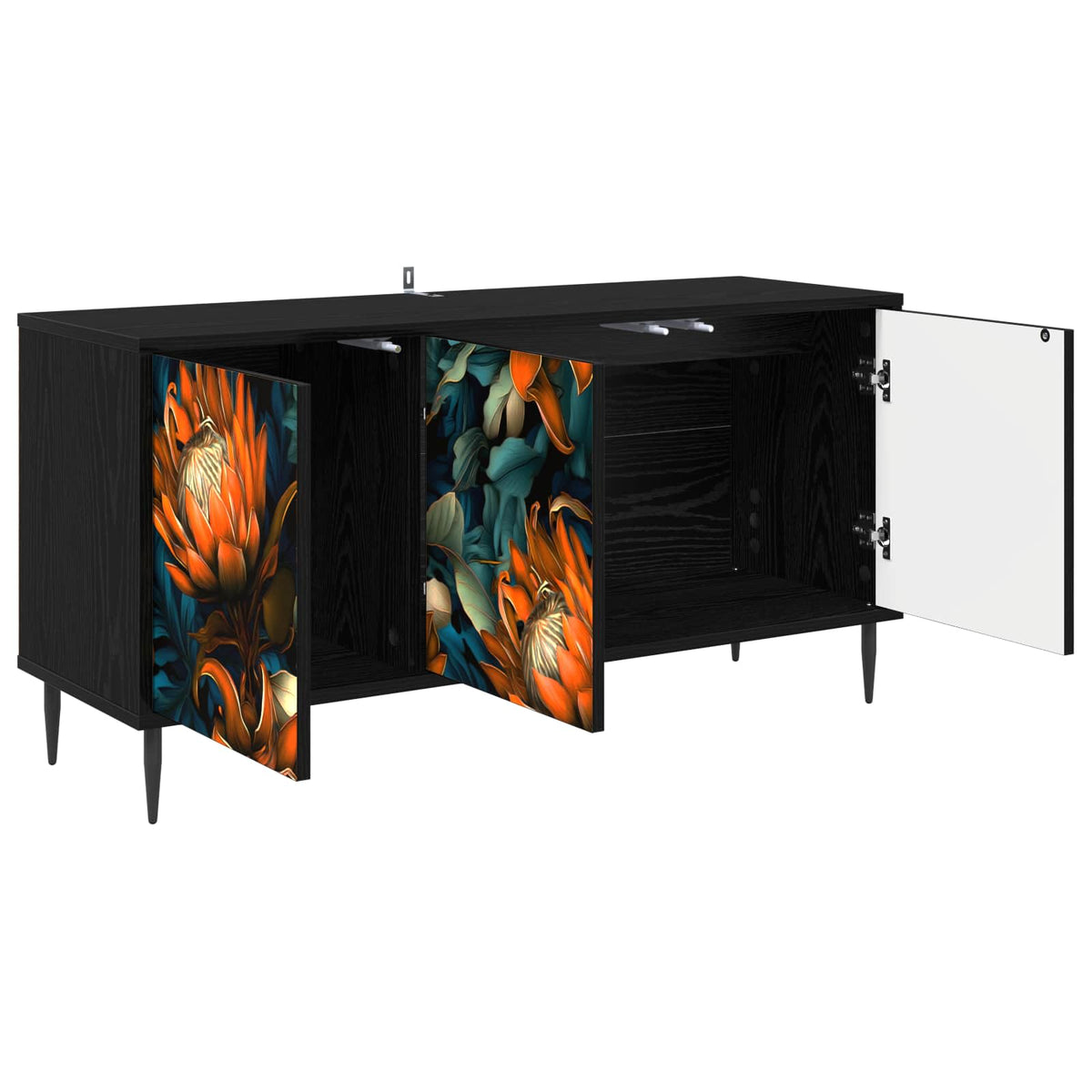 TV ormar LOCHEM 102 x 33 x 51 cm Crni hrast Konstruirano drvo