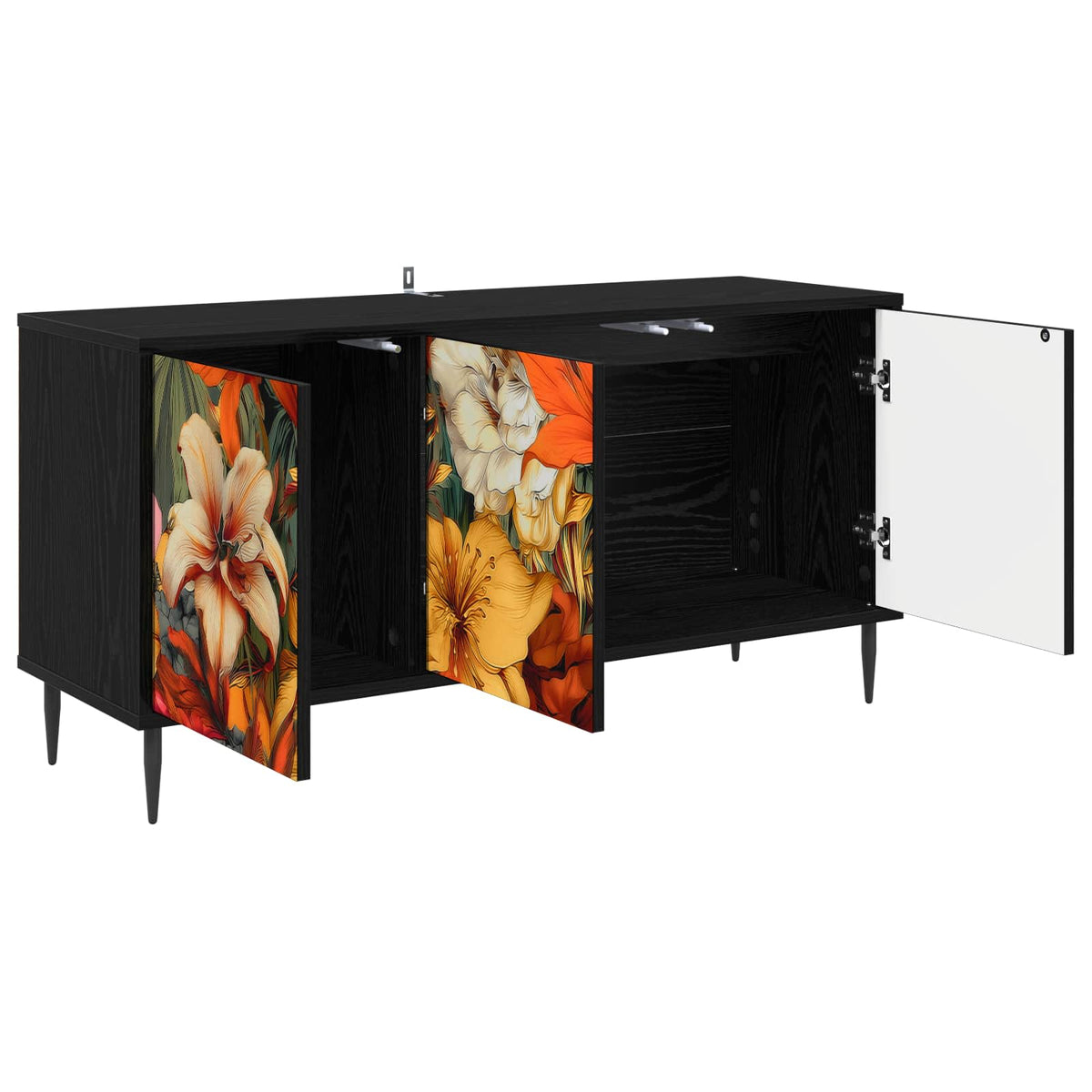 TV ormar GENNEP 102 x 33 x 51 cm Crni hrast Konstruirano drvo