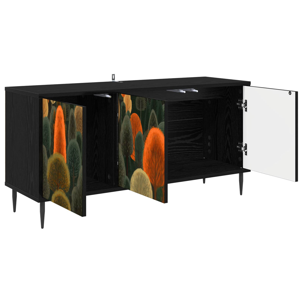 TV ormar ZAANDAM 102 x 33 x 51 cm Crni hrast Konstruirano drvo