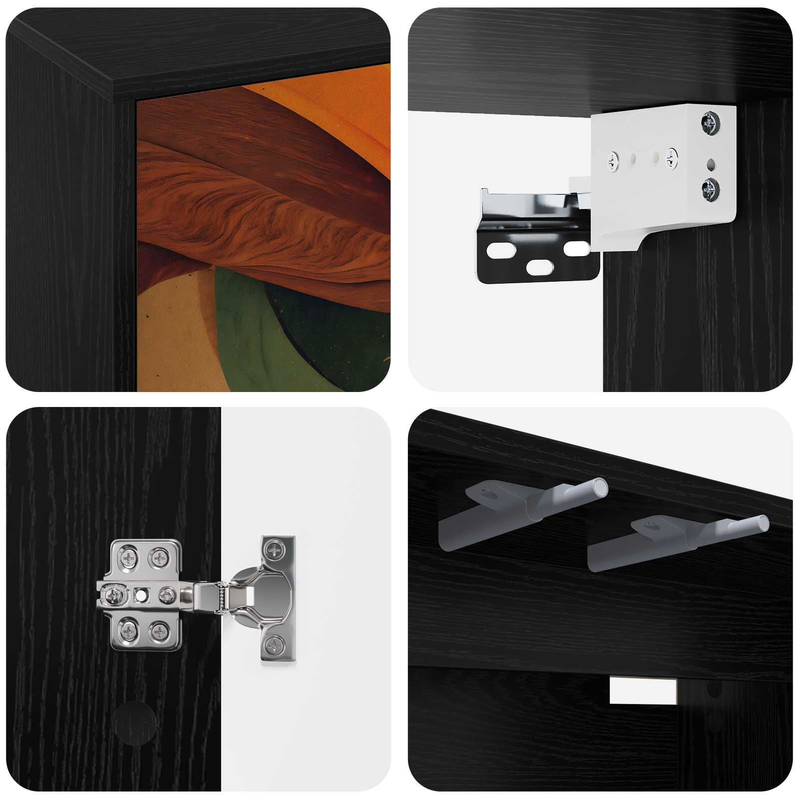 TV ormar za montažu na zid BONN 69 x 33 x 40 cm Crni hrast