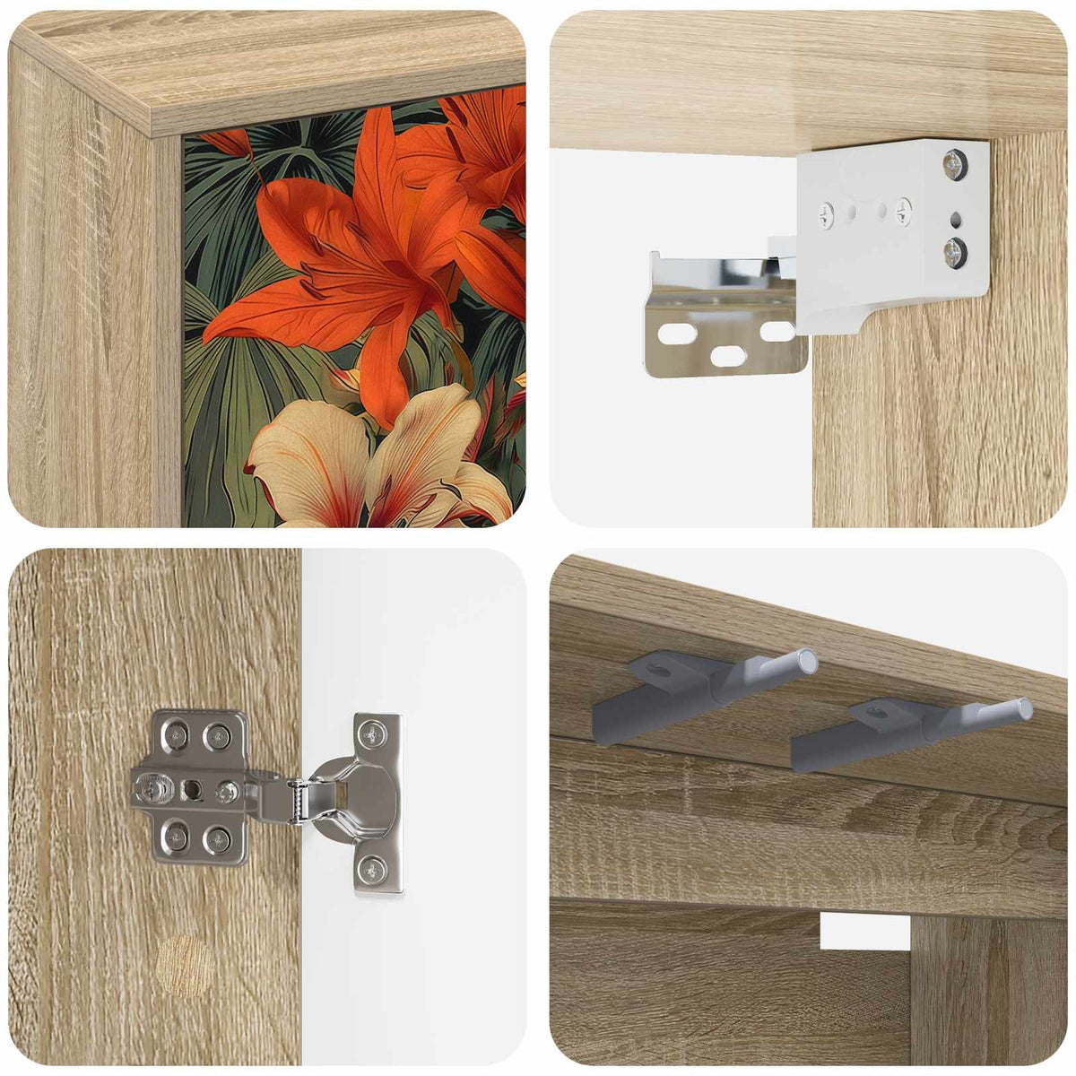 TV ormar za montažu na zid GENNEP 102 x 33 x 40 cm Hrast sonoma