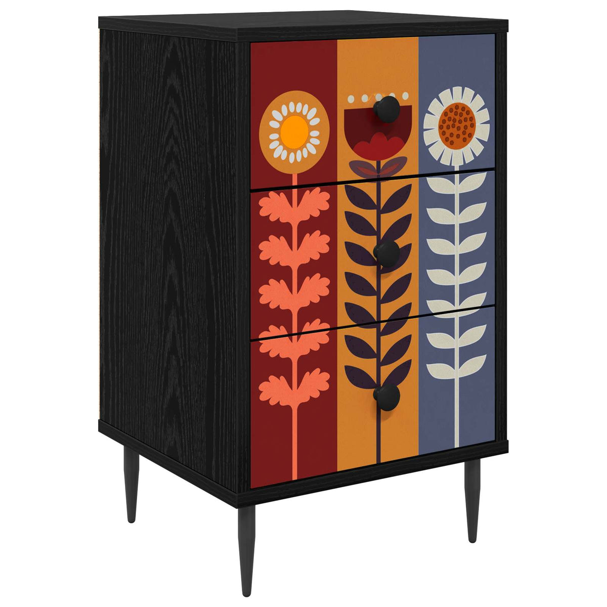 Noćni ormar ESSEN Crni hrast 36 x 33 x 61 cm Konstruirano drvo