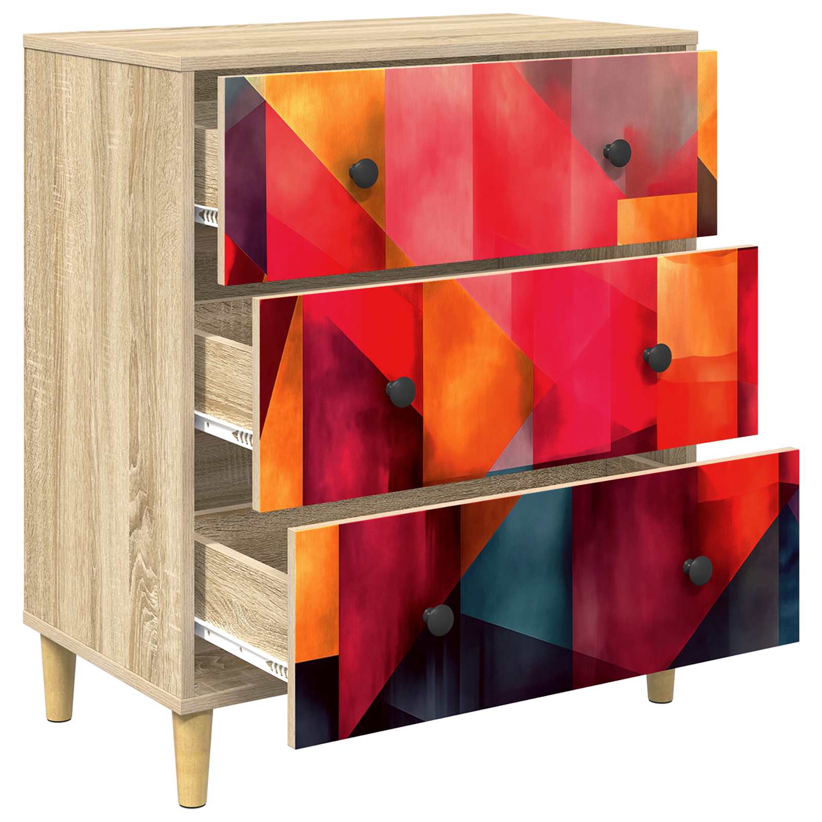 Komoda HEESCH Tiskanje boja 66 x 36,5 x 75 cm Konstruirano drvo