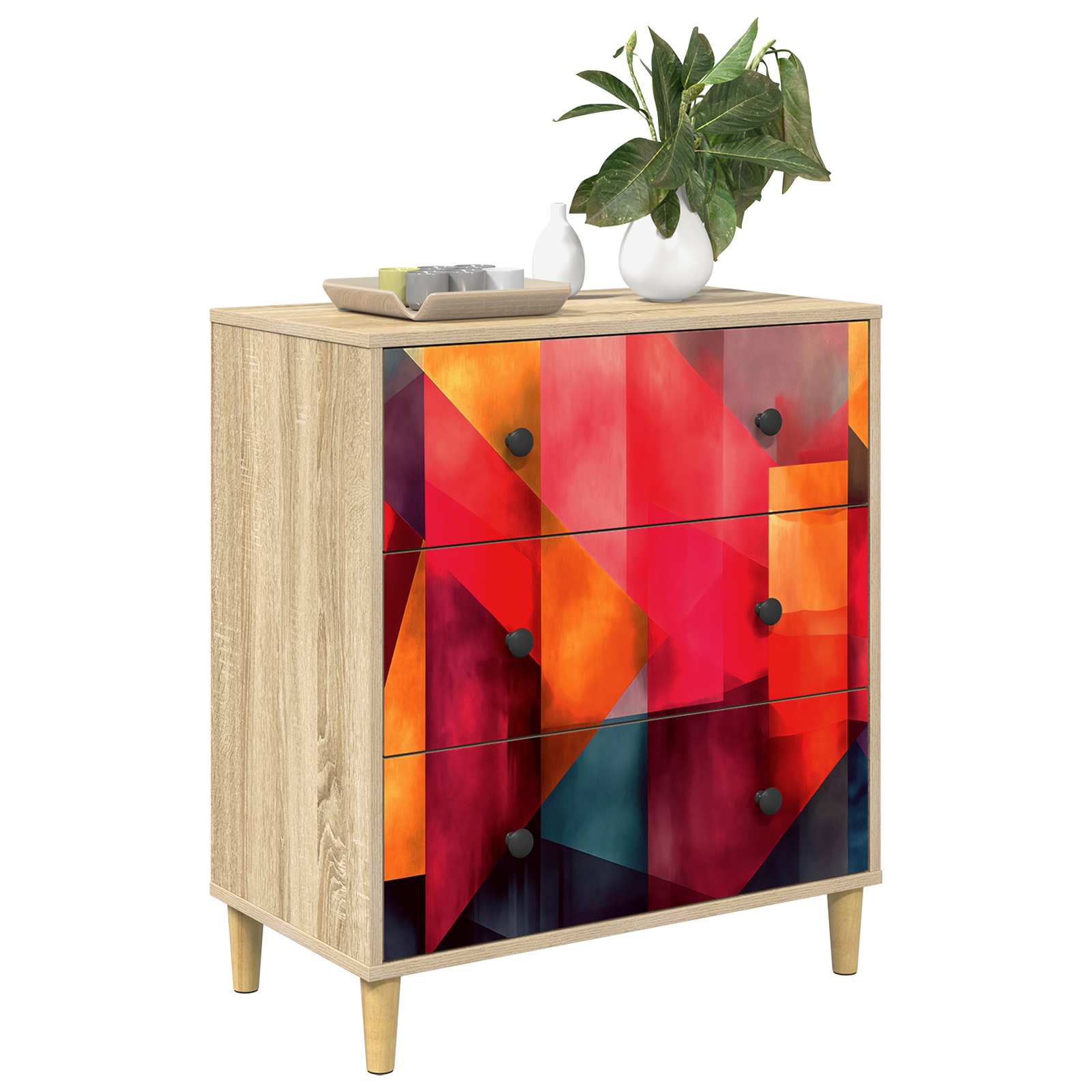 Komoda HEESCH Tiskanje boja 66 x 36,5 x 75 cm Konstruirano drvo