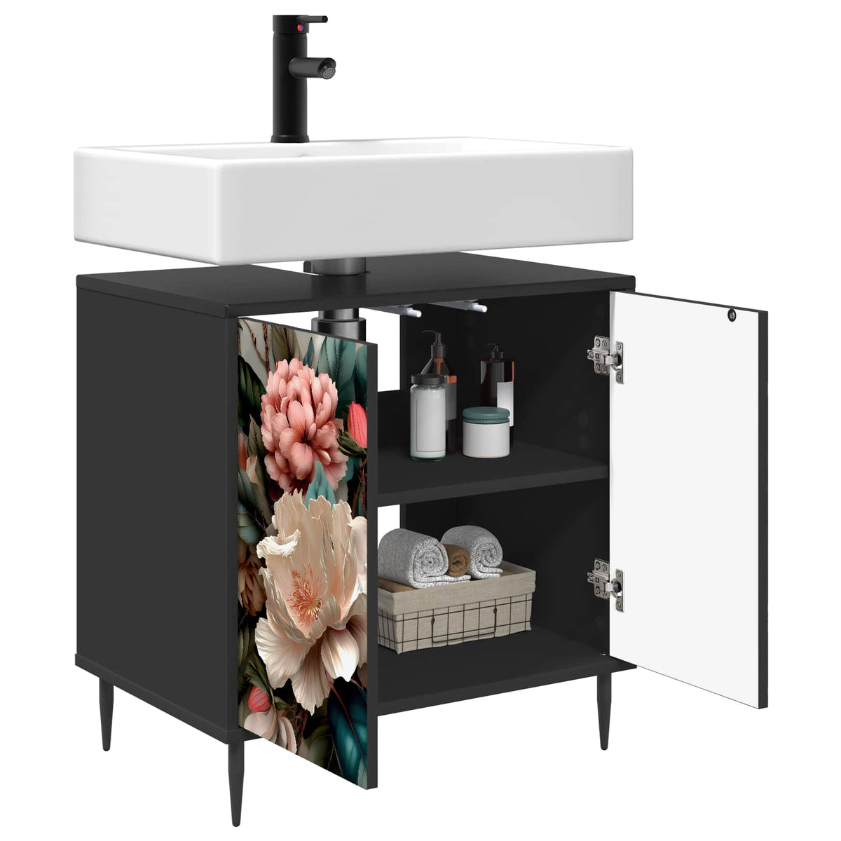 Kupaonski ormar BORNE Crni hrast 60 x 40 x 61 cm