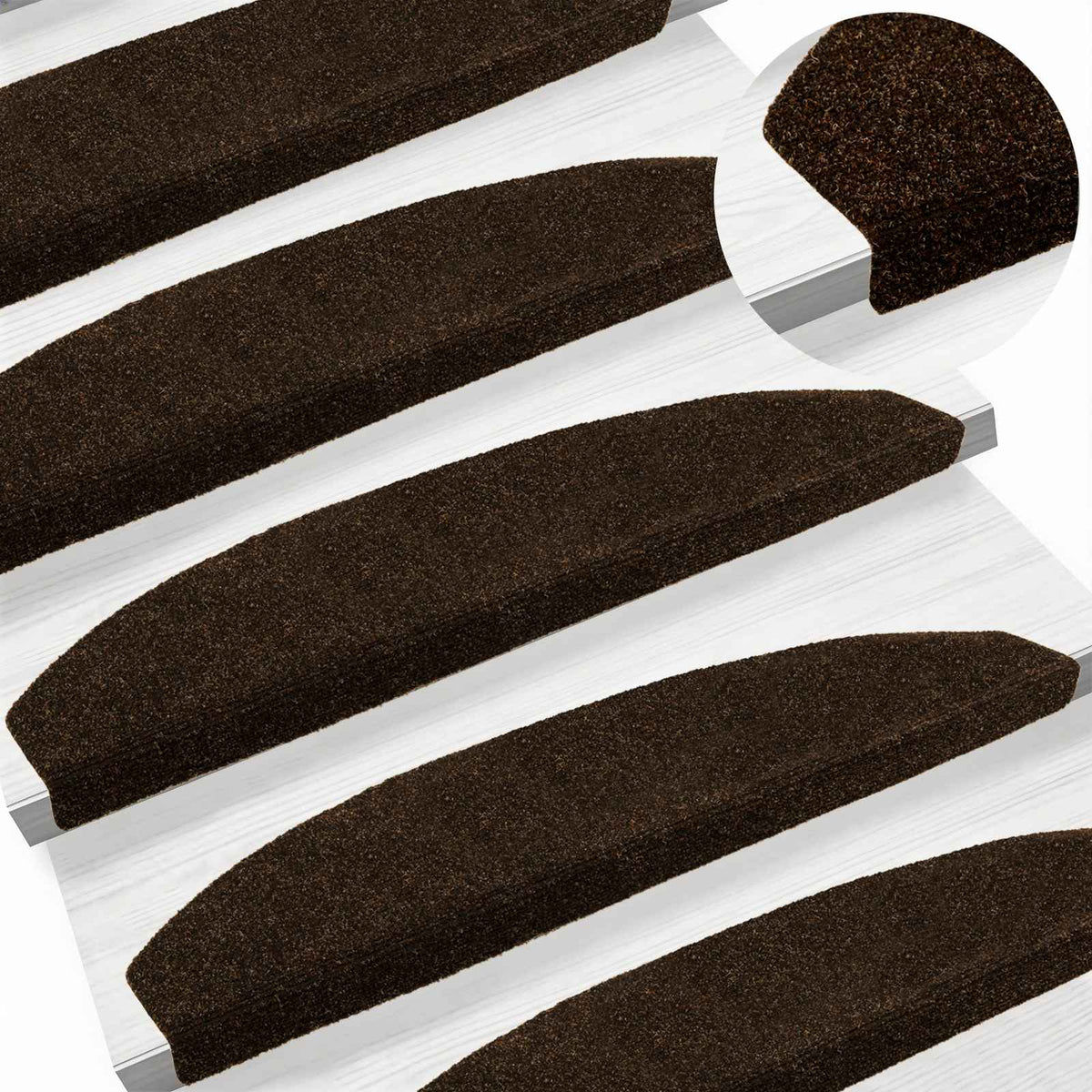 Samoljepljivi stepenasti ulošci 15 pcs Smeđa 80 x 24,5 x 3,5 cm
