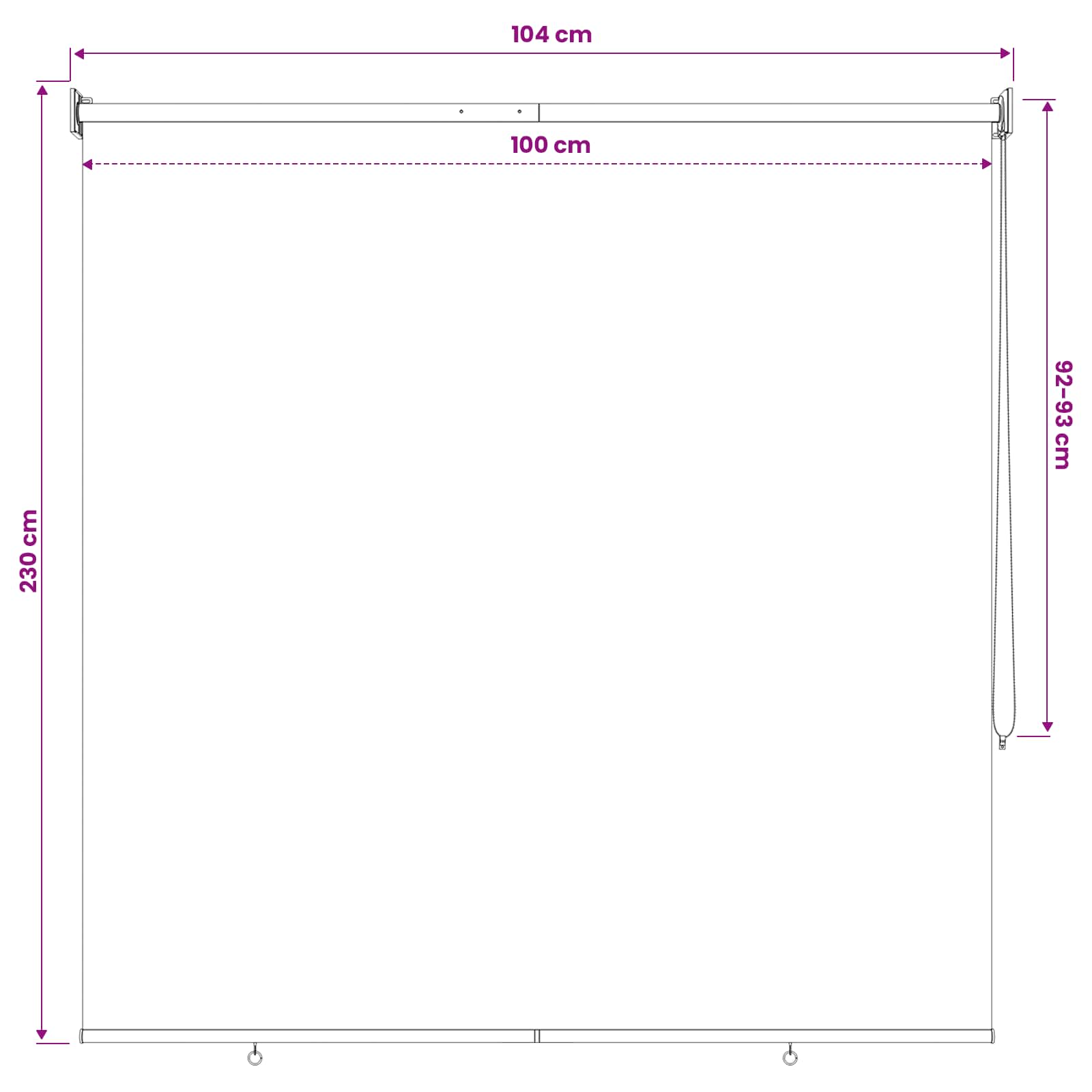Roleta zaštita od UV zračenja Krem 100 x 230 cm Poliester
