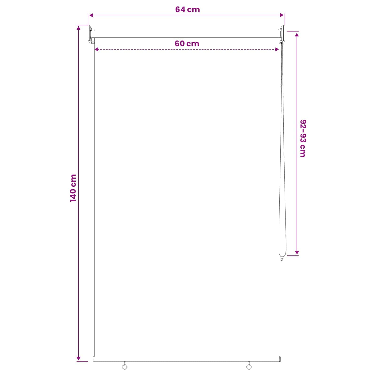 Roleta zaštita od UV zračenja Sivosmeđa 60 x 140 cm Poliester