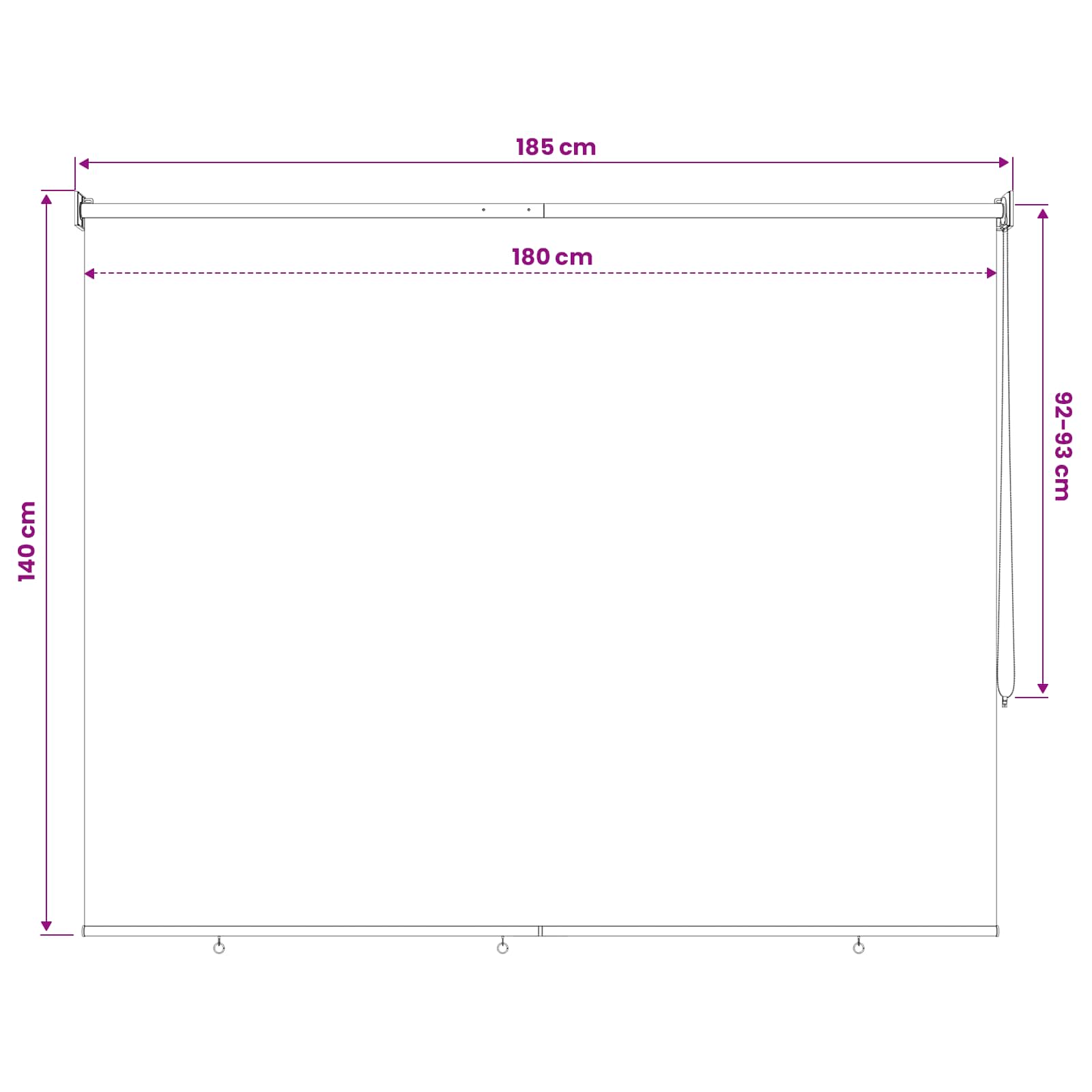 Roleta zaštita od UV zračenja Bež 180 x 140 cm Poliester