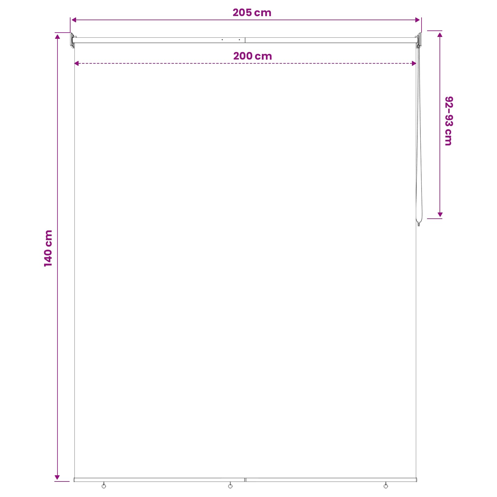 Roleta zaštita od UV zračenja Bež 200 x 140 cm Poliester