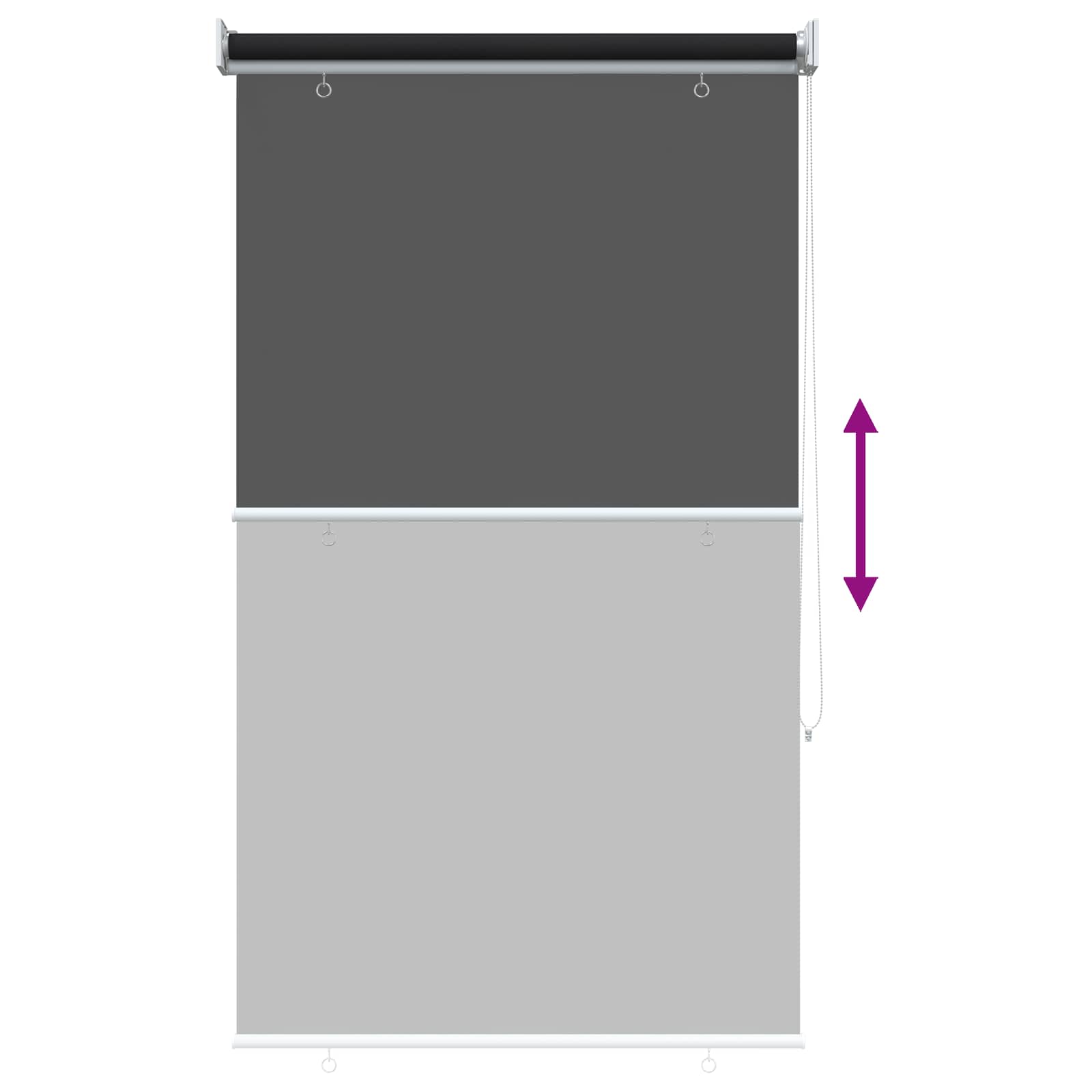 Rolo zavjesa za vanjsku uporabu s UV zaštitom Crna 80 x 230 cm