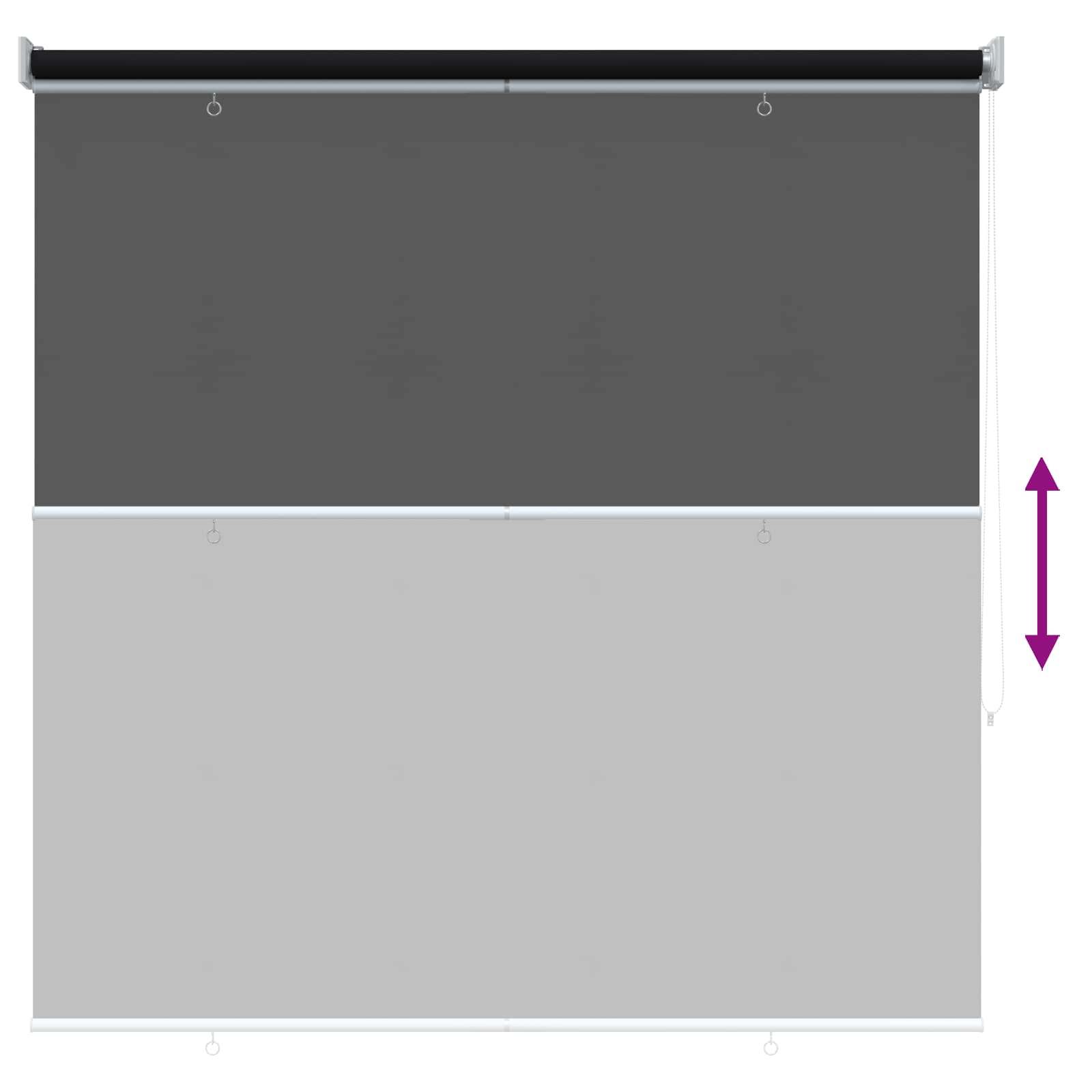 Rolo zavjesa za vanjsku uporabu s UV zaštitom Crna 140 x 230 cm