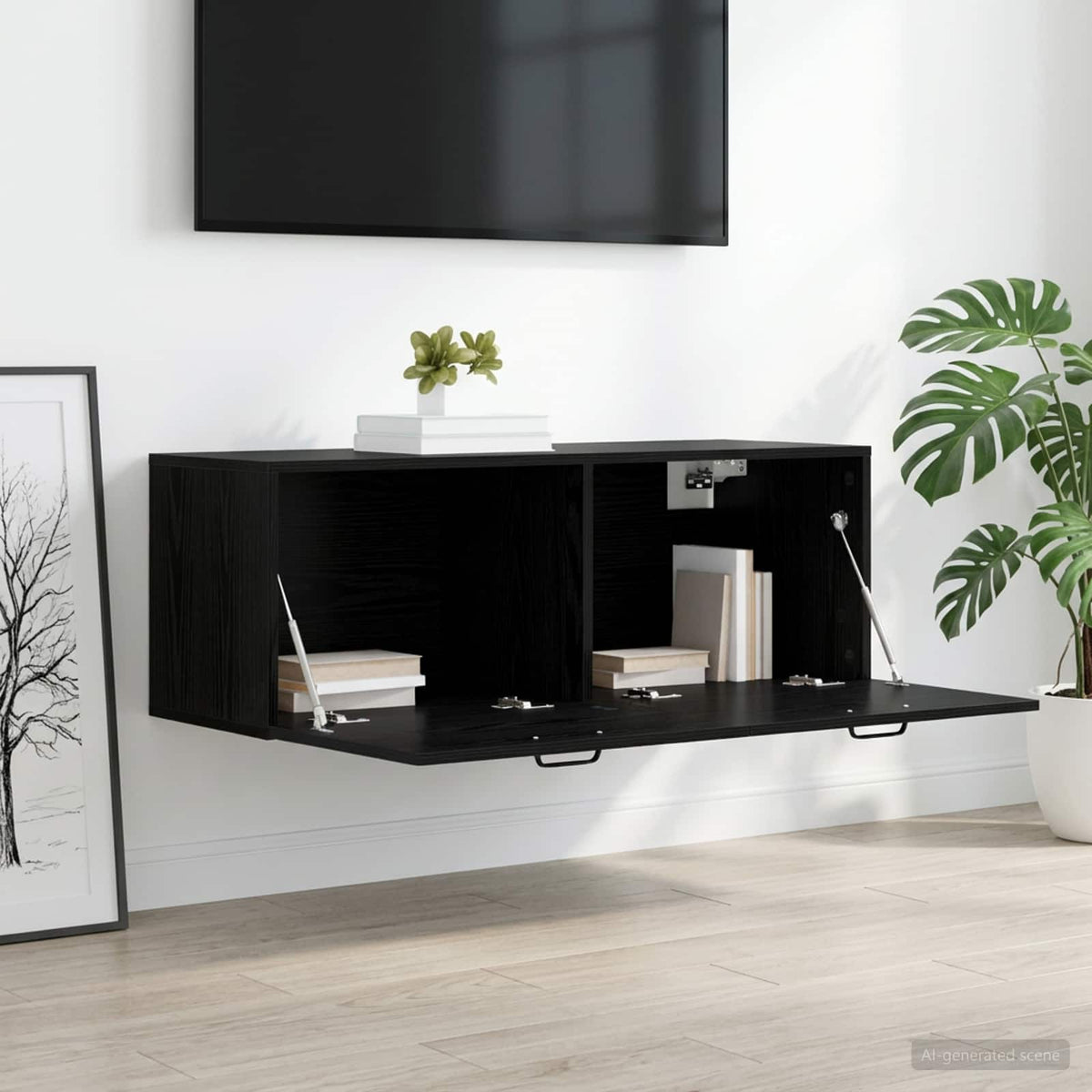 Ormar za Zid Crni hrast 100 x 36,5 x 35 cm Konstruirano drvo