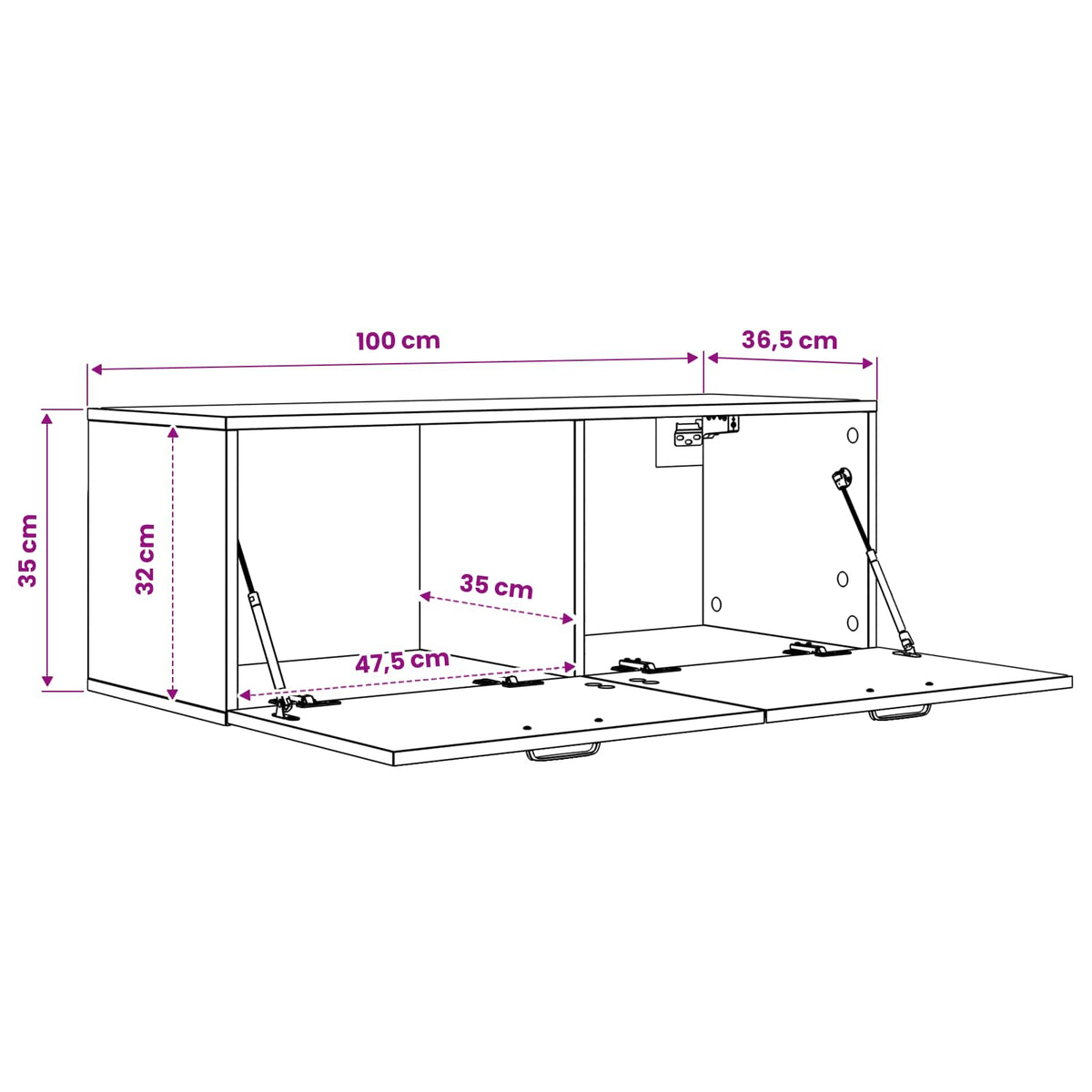 Ormar za Zid Crni hrast 100 x 36,5 x 35 cm Konstruirano drvo