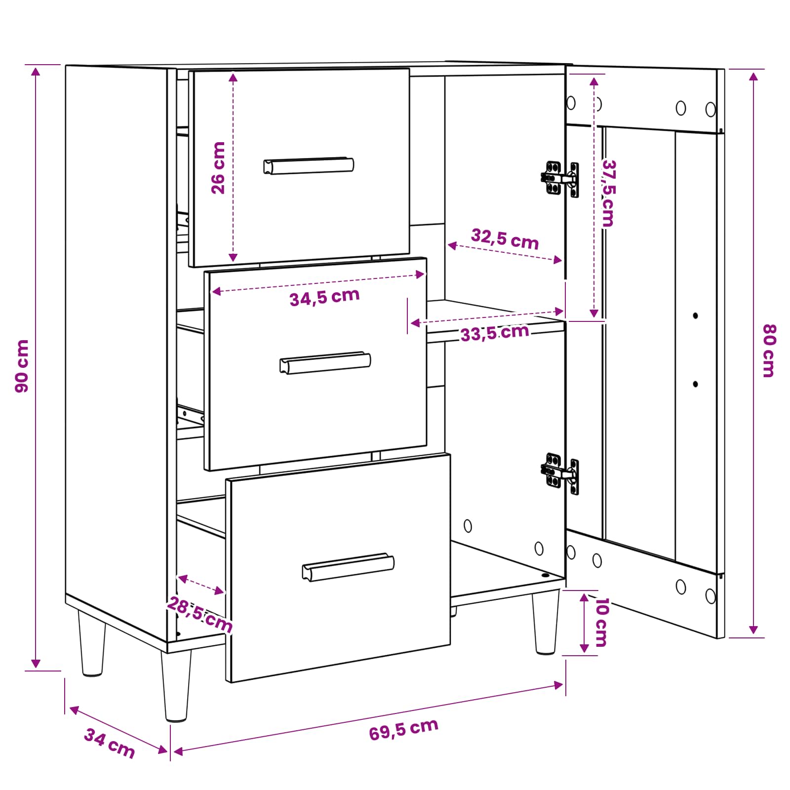 Kreveta Staro drvo 69,5 x 34 x 90 cm Konstruirano drvo
