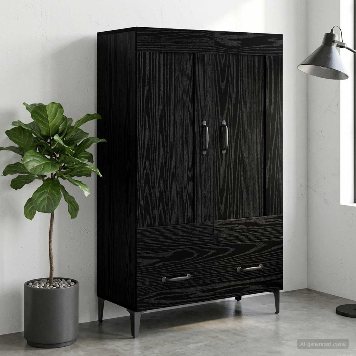 Highboard Crni hrast 70 x 31 x 115 cm Konstruirano drvo