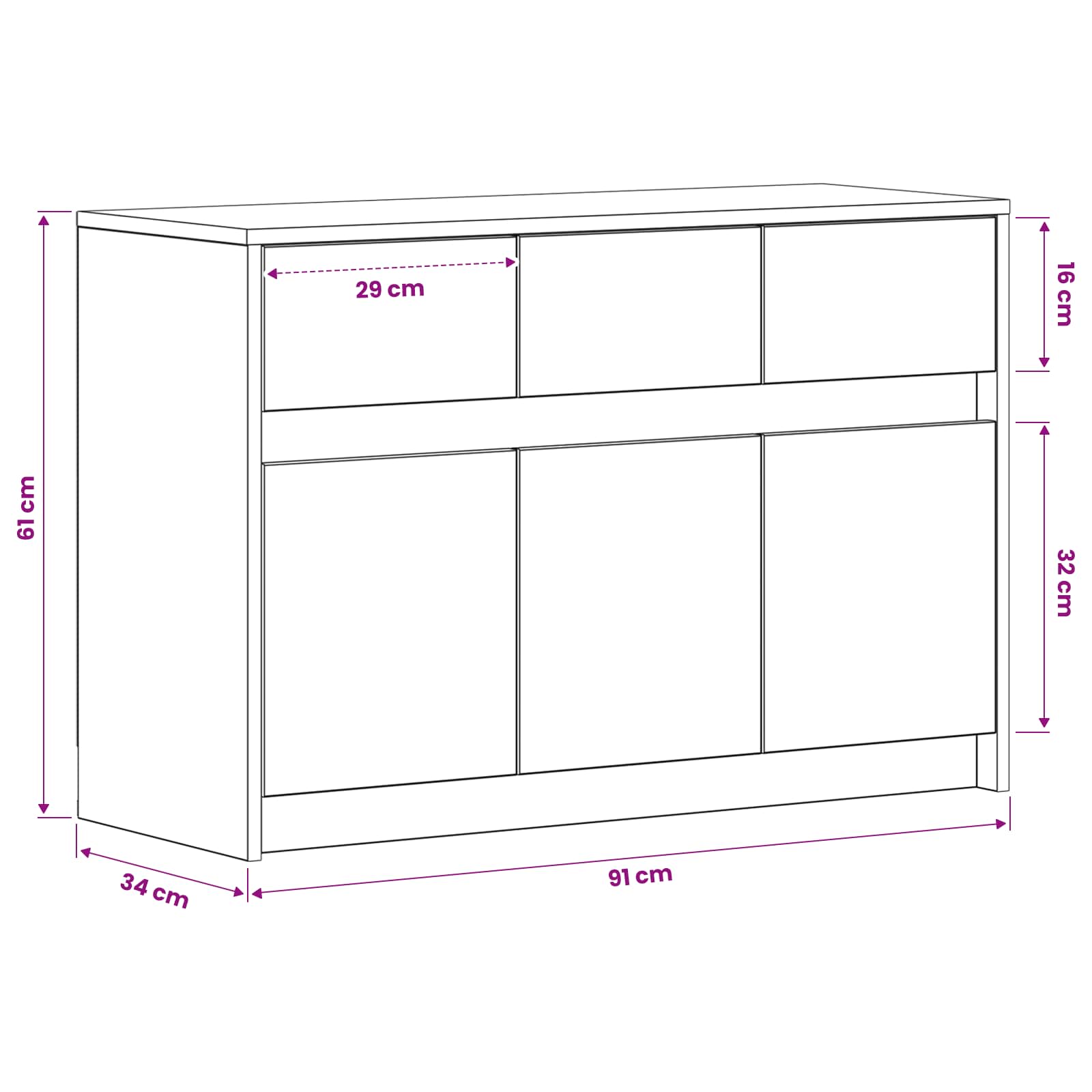 TV ormar 91 x 34 x 61 cm Hrast artisan Konstruirano drvo