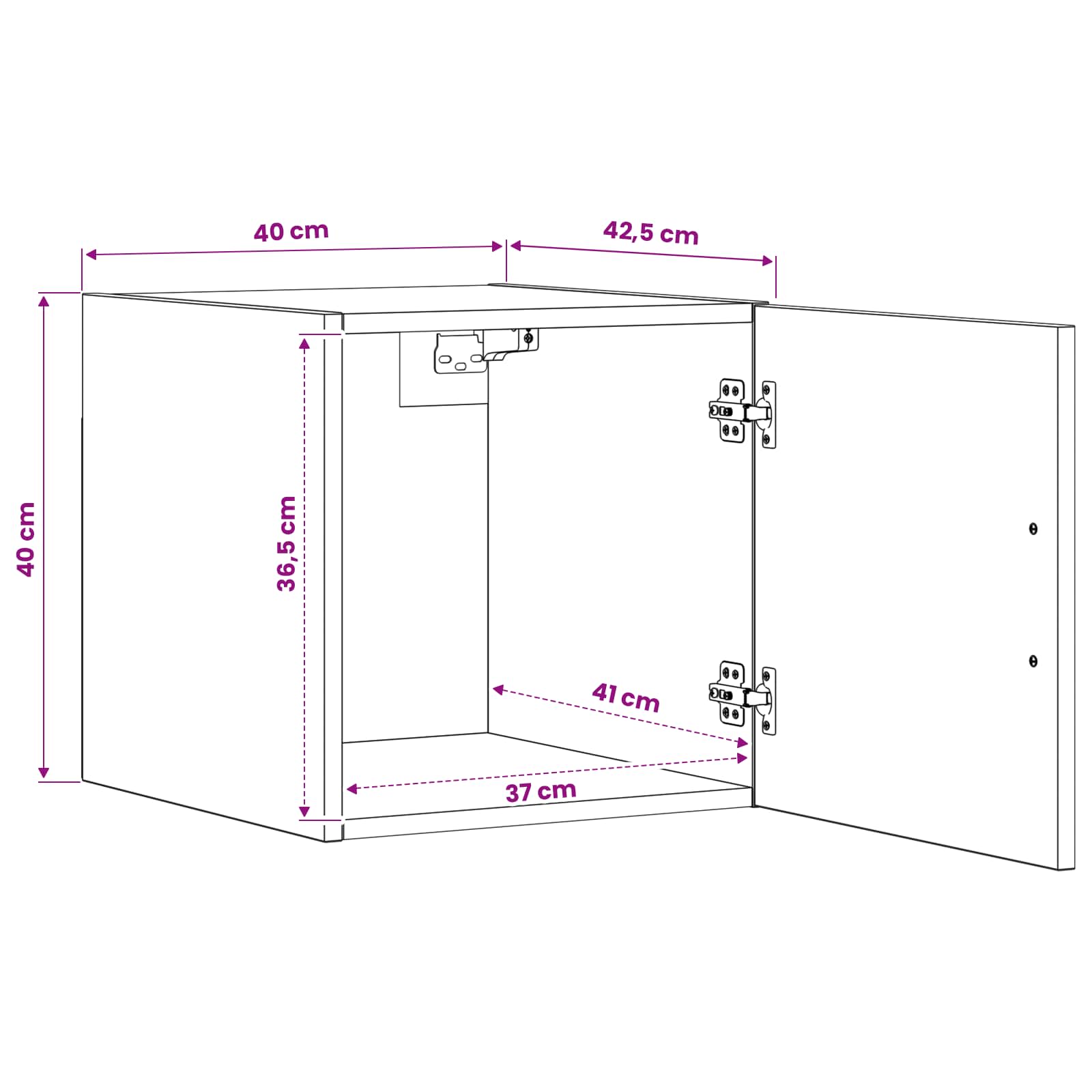 Ormar za Zid Crni hrast 40 x 42,5 x 40 cm Konstruirano drvo