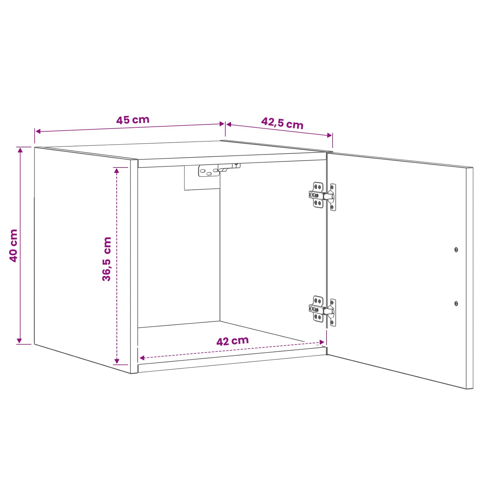 Ormar za Zid Crni hrast 45 x 42,5 x 40 cm Konstruirano drvo