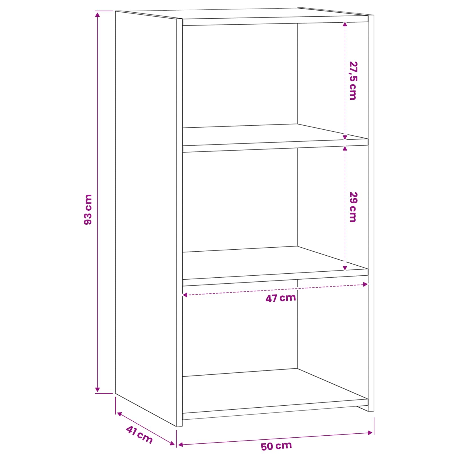Kreveta Crni hrast 50 x 41 x 93 cm Konstruirano drvo