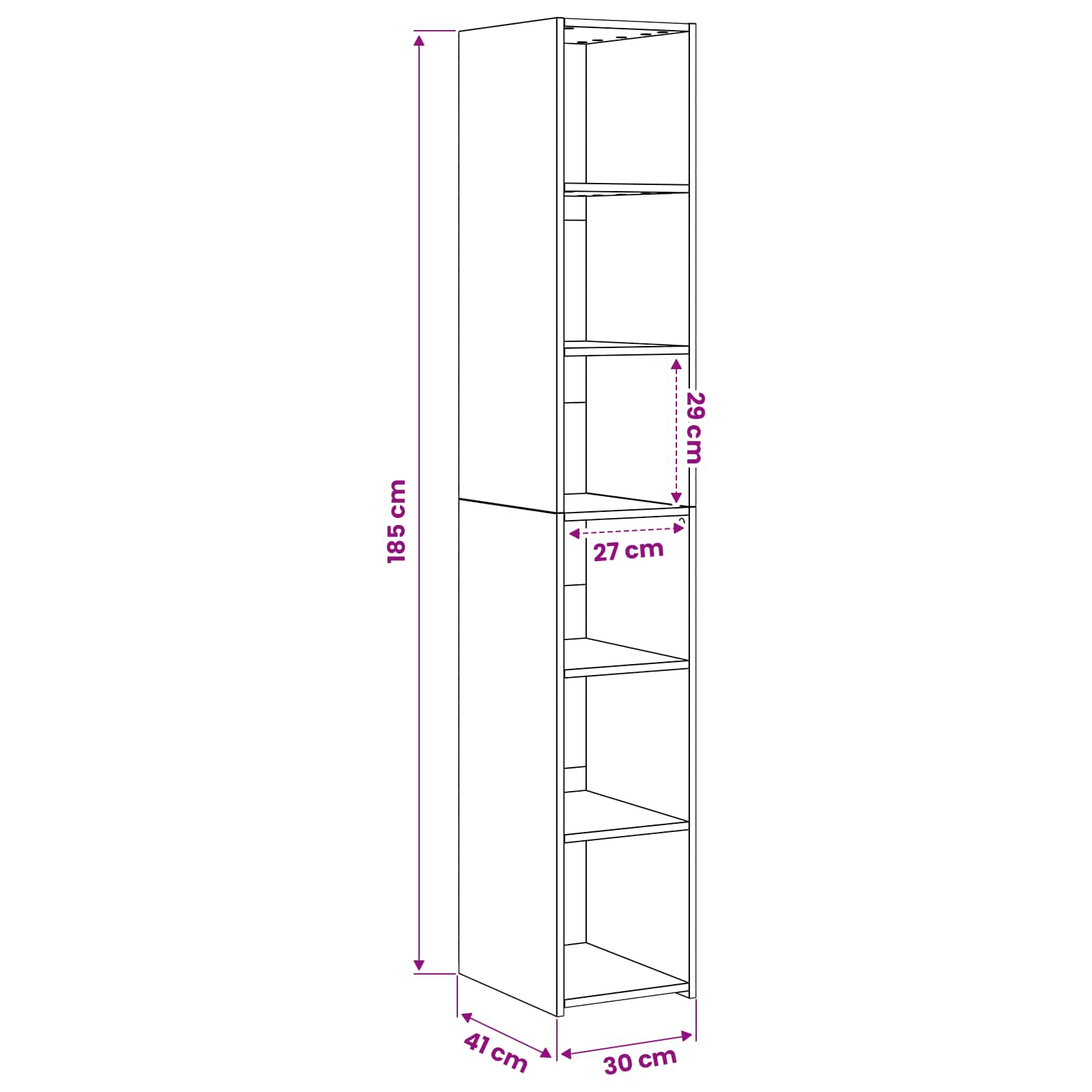 Highboard Hrast artisan 30 x 41 x 185 cm Konstruirano drvo