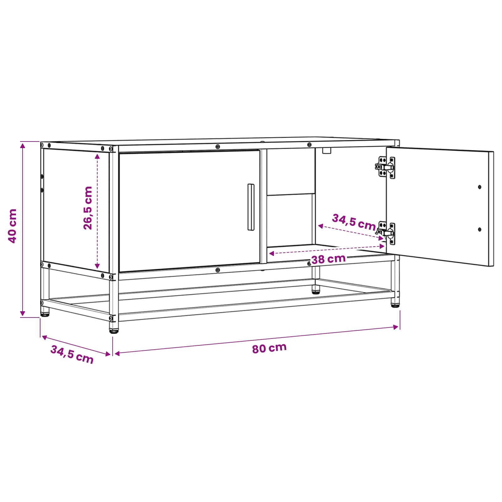 TV ormar 80 x 34,5 x 40 cm Staro drvo Konstruirano drvo