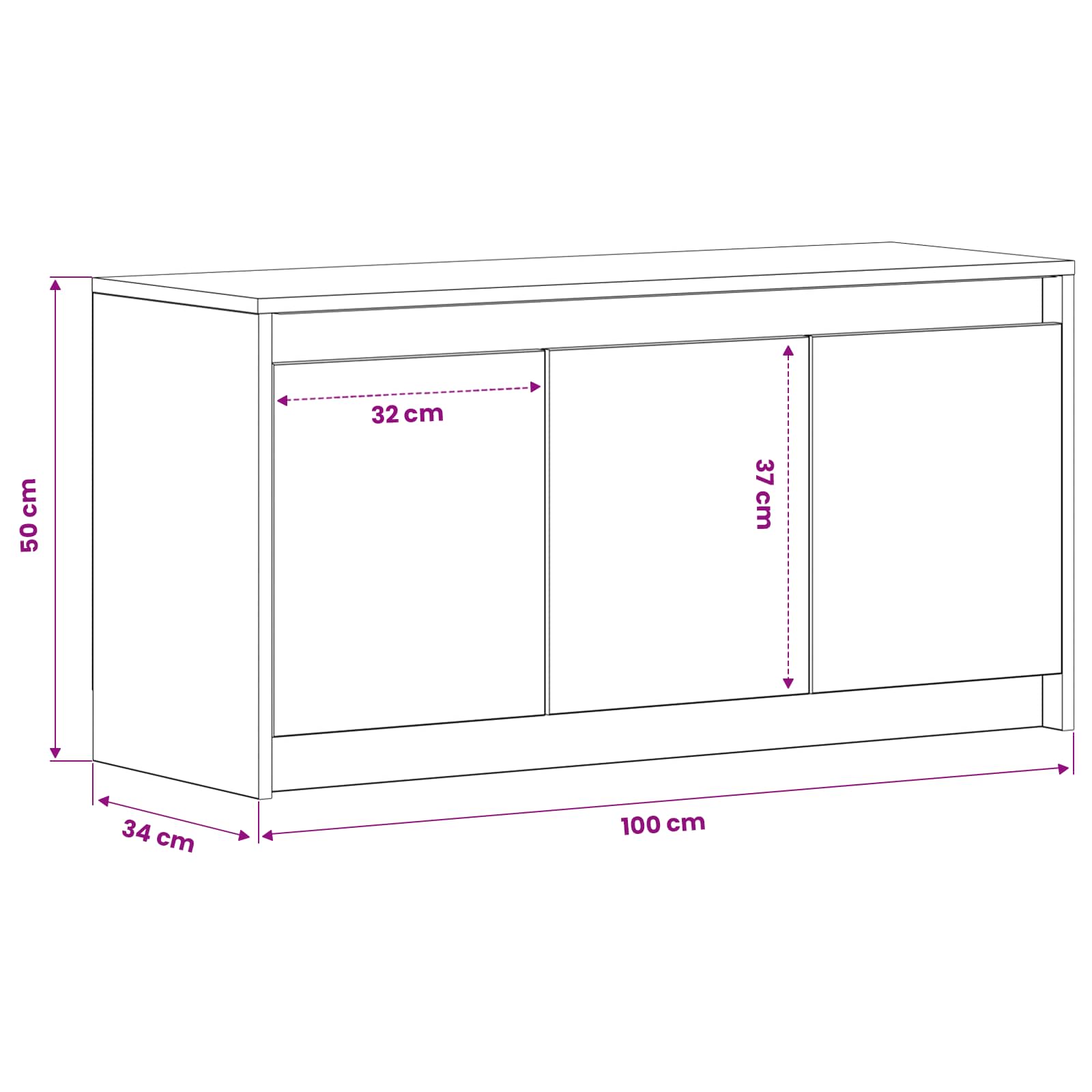 TV ormar 100 x 34 x 50 cm Crni hrast Konstruirano drvo