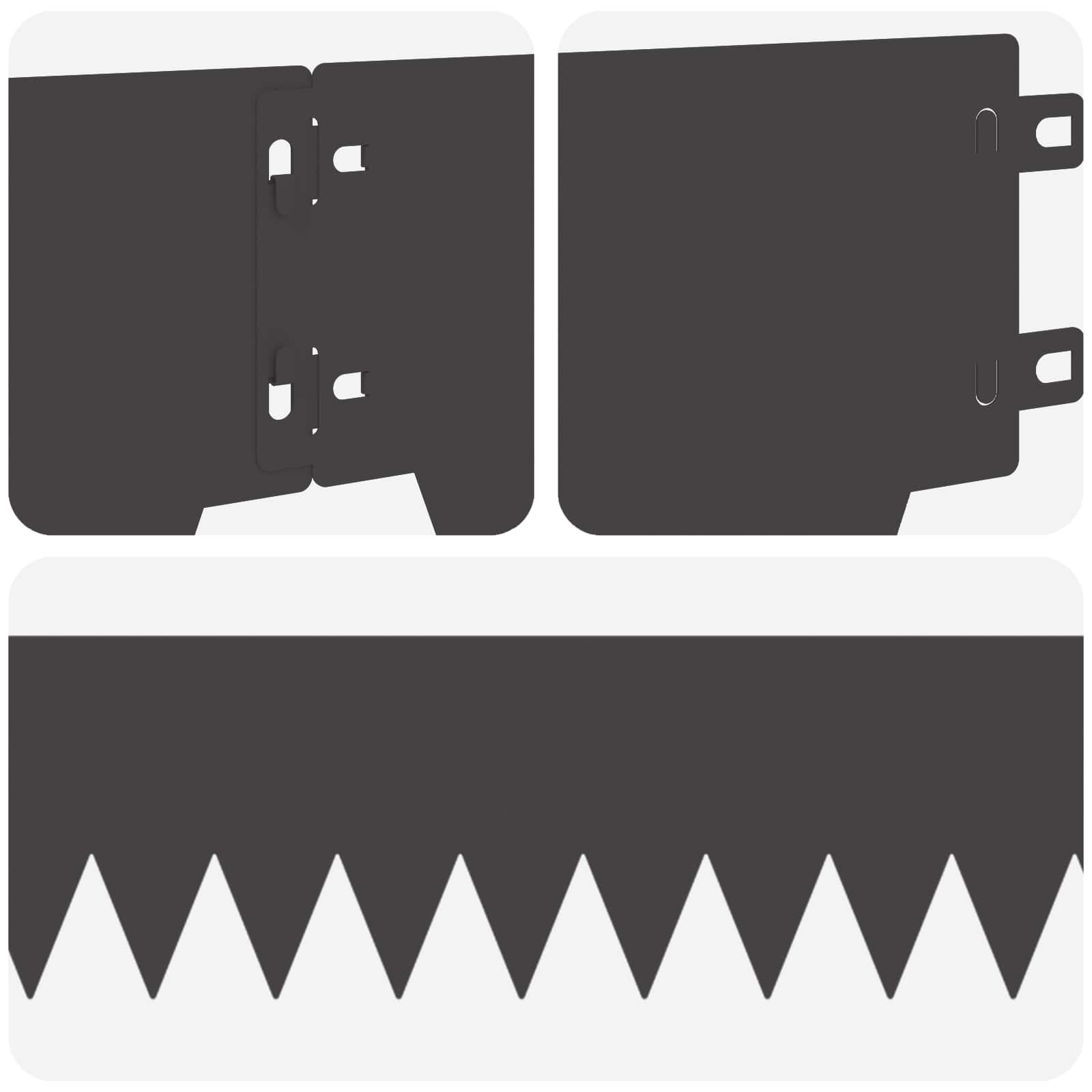 Ograda oko Travnjaka 20 pcs 103 x 15 cm metal Crna