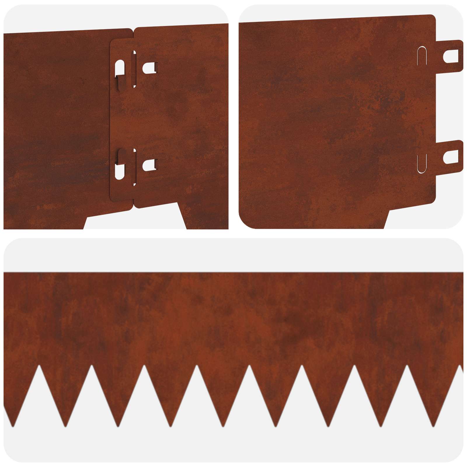 Ograda oko Travnjaka 10 pcs 103 x 15 cm metal Rđa