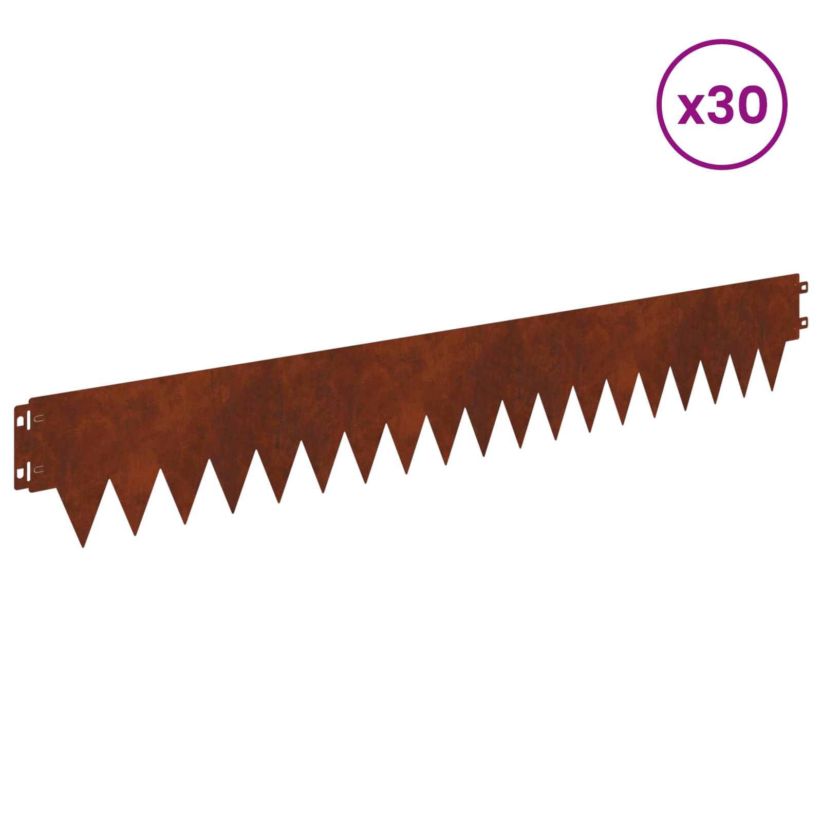 Ograda oko Travnjaka 30 pcs 103 x 15 cm metal Rđa
