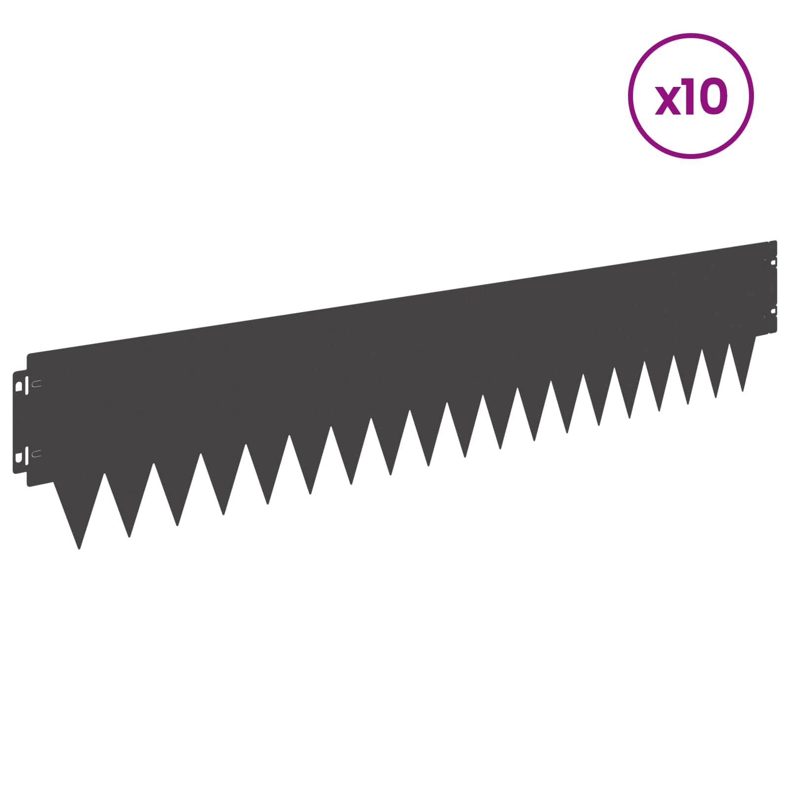 Ograda oko Travnjaka 10 pcs 103 x 20 cm metal Crna