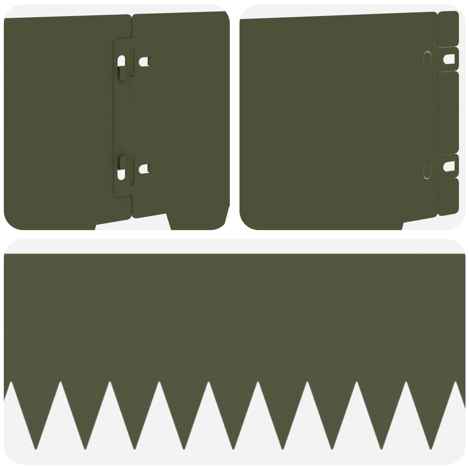 Ograda oko Travnjaka 10 pcs 103 x 20 cm metal Maslinastozelena