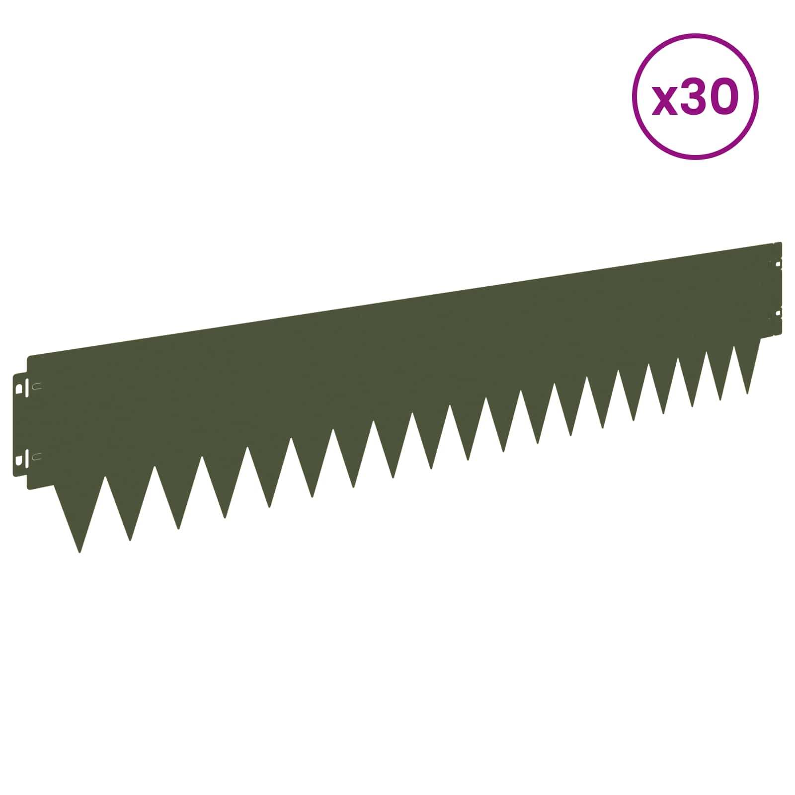 Ograda oko Travnjaka 30 pcs 103 x 20 cm metal Maslinastozelena