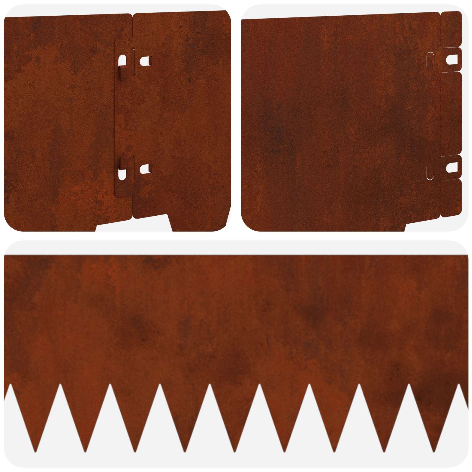 Ograda oko Travnjaka 10 pcs 103 x 20 cm metal Rđa