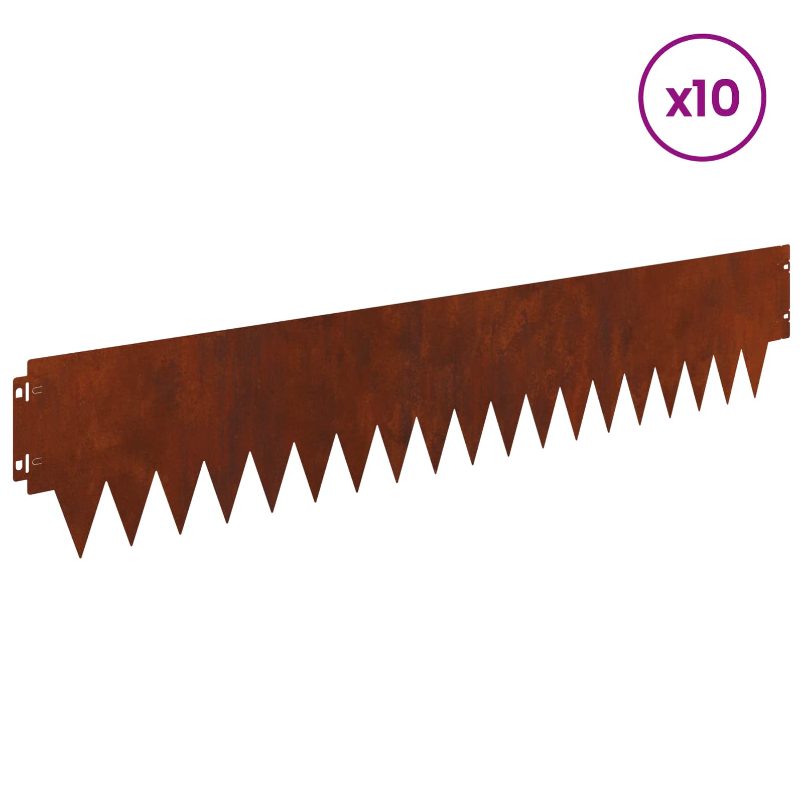Ograda oko Travnjaka 10 pcs 103 x 20 cm metal Rđa