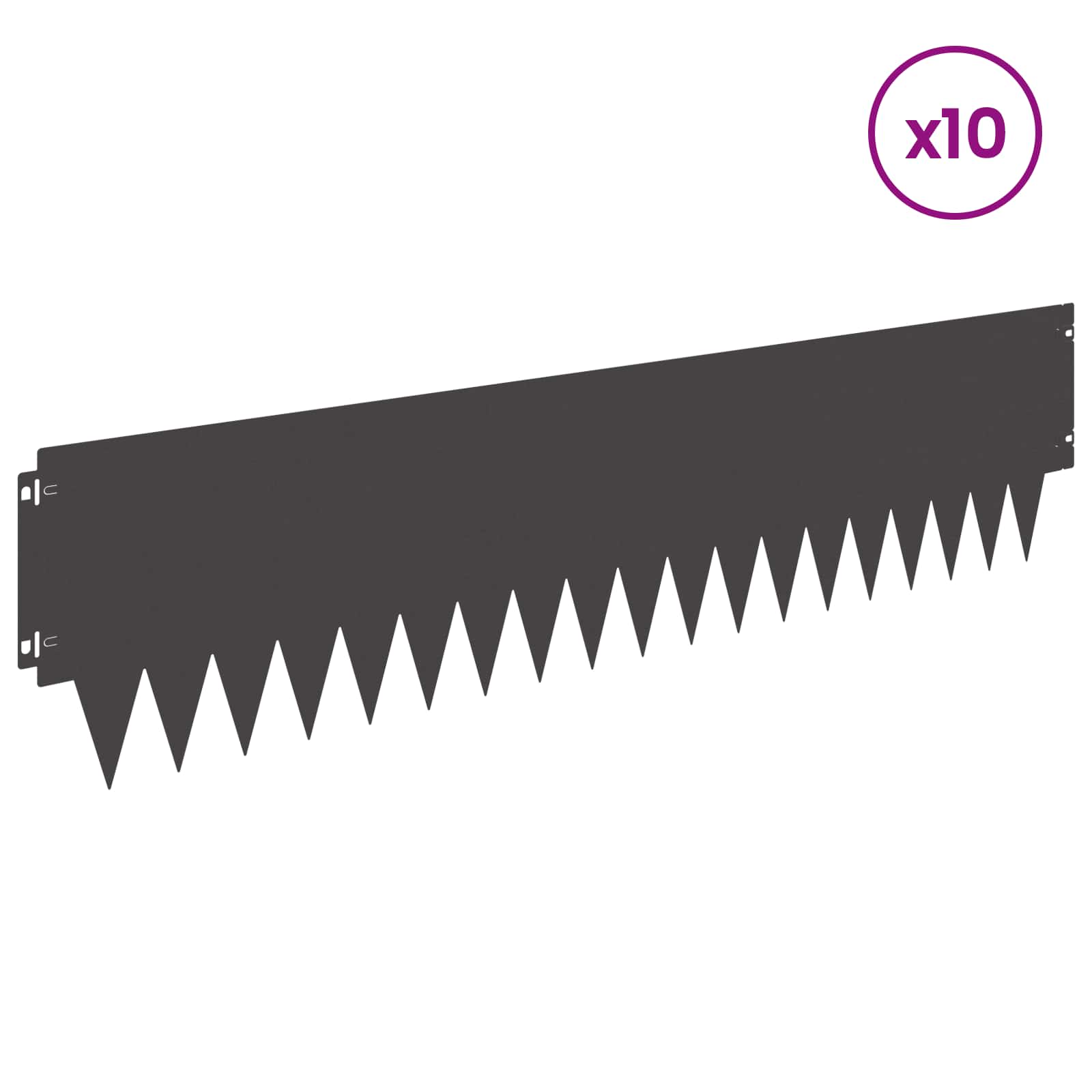 Ograda oko Travnjaka 10 pcs 103 x 25 cm metal Crna