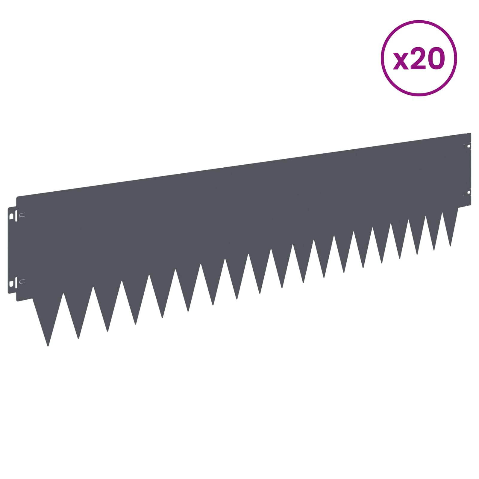 Ograda oko Travnjaka 20 pcs 103 x 25 cm metal Antracit