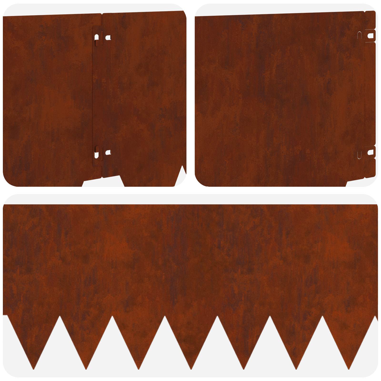 Ograda oko Travnjaka 20 pcs 103 x 30 cm metal Rđa