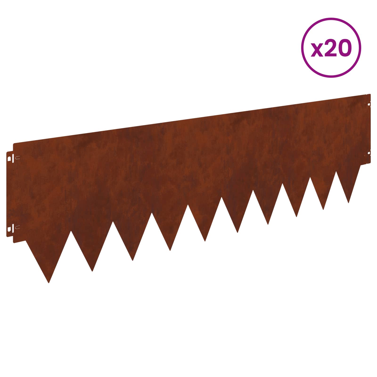Ograda oko Travnjaka 20 pcs 103 x 30 cm metal Rđa
