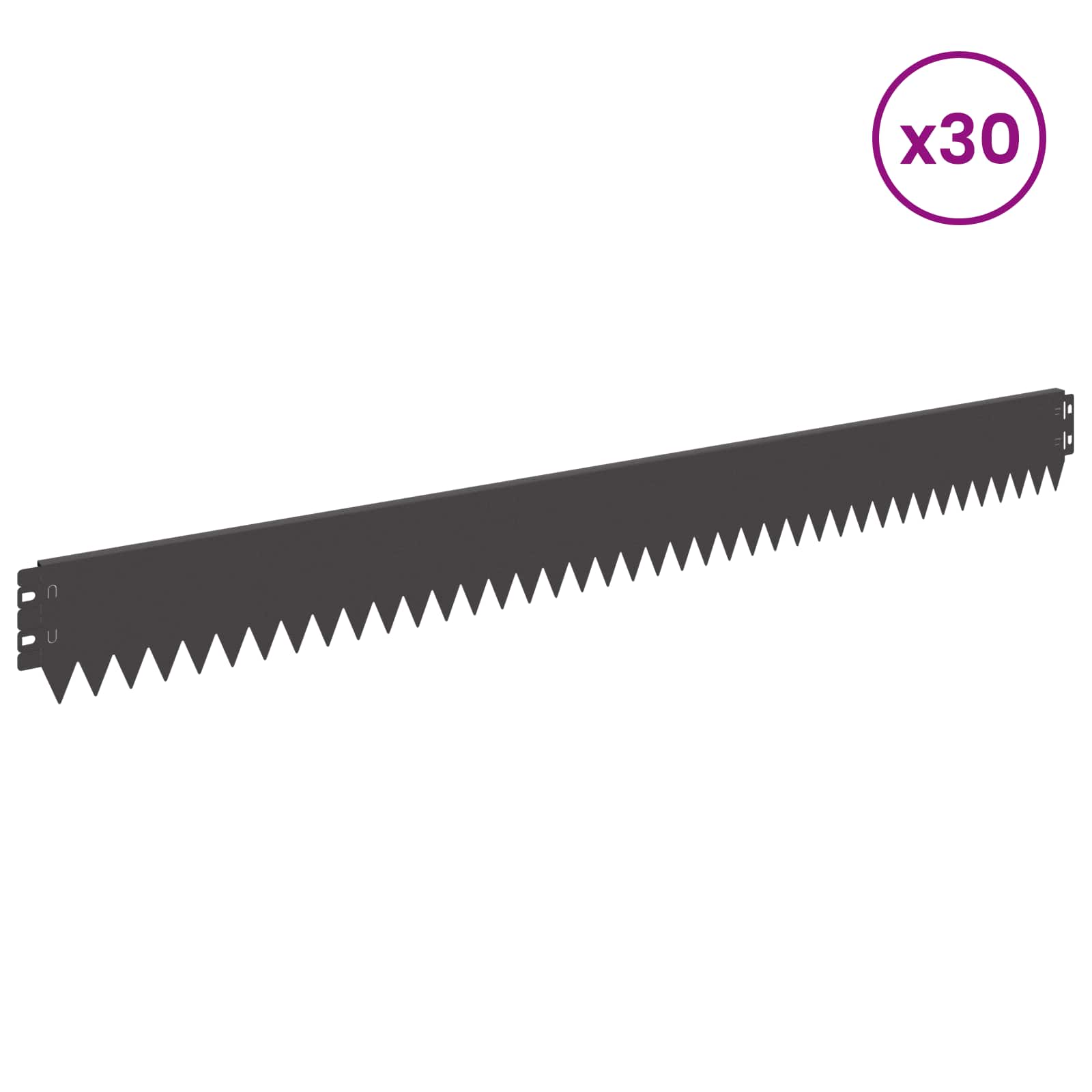Ograda oko Travnjaka 30 pcs 103 x 10 cm Čelik Crna