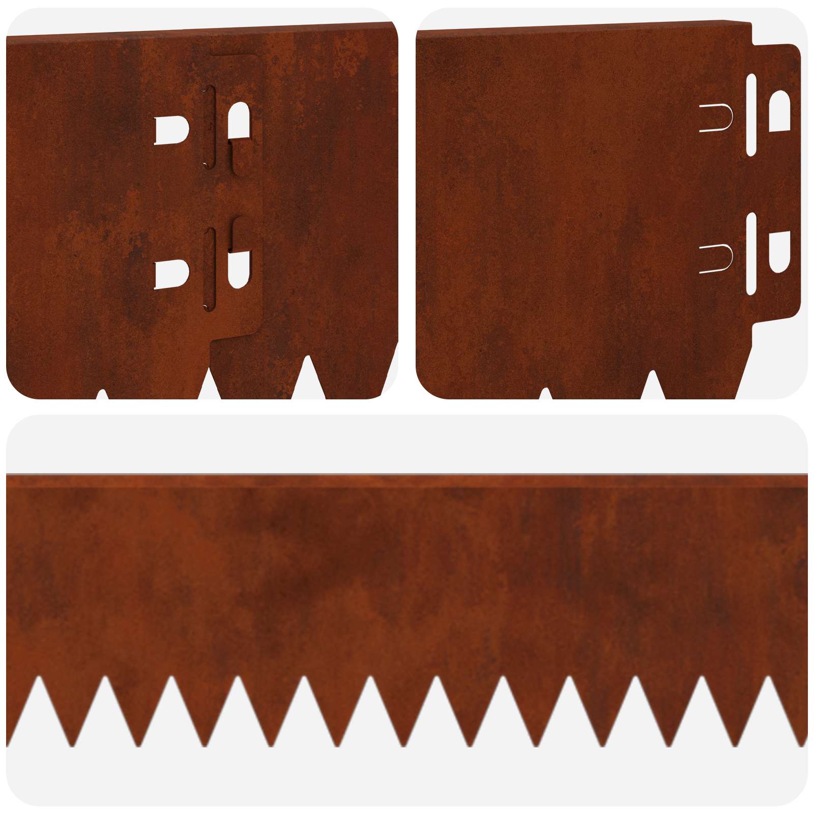 Ograda oko Travnjaka 20 pcs 103 x 10 cm Čelik Rđa