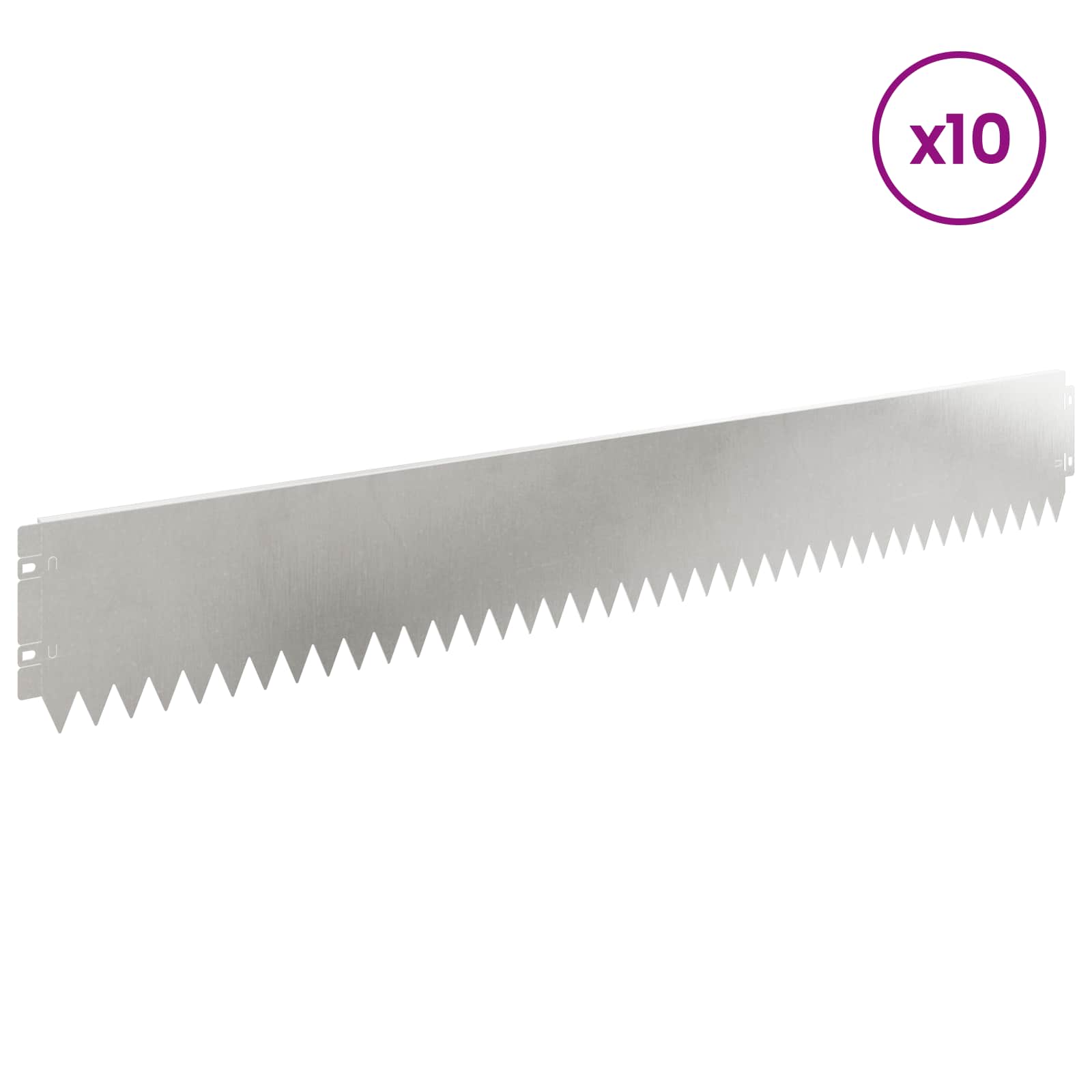 Ograda oko Travnjaka 10 pcs 103 x 15 cm Čelik Srebrna