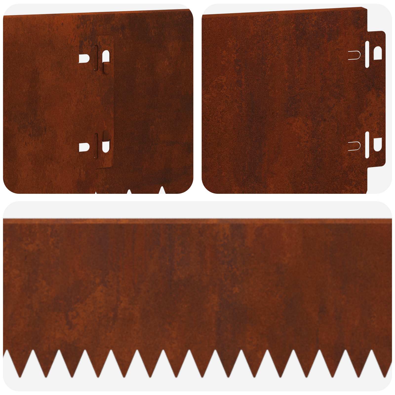 Ograda oko Travnjaka 20 pcs 103 x 15 cm Čelik Rđa
